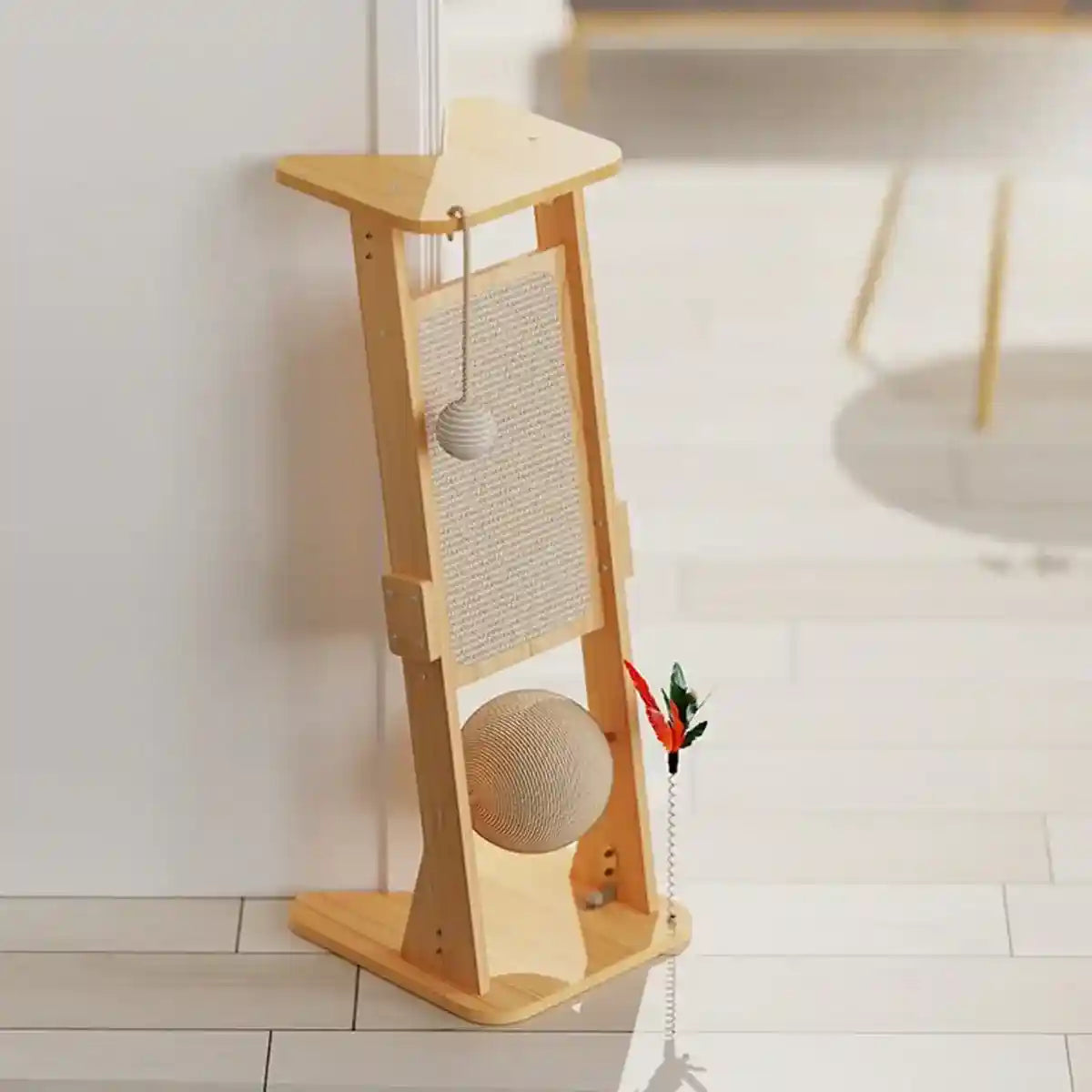 Vertical Play Tower with Sisal Cat Scratching Post and Toys