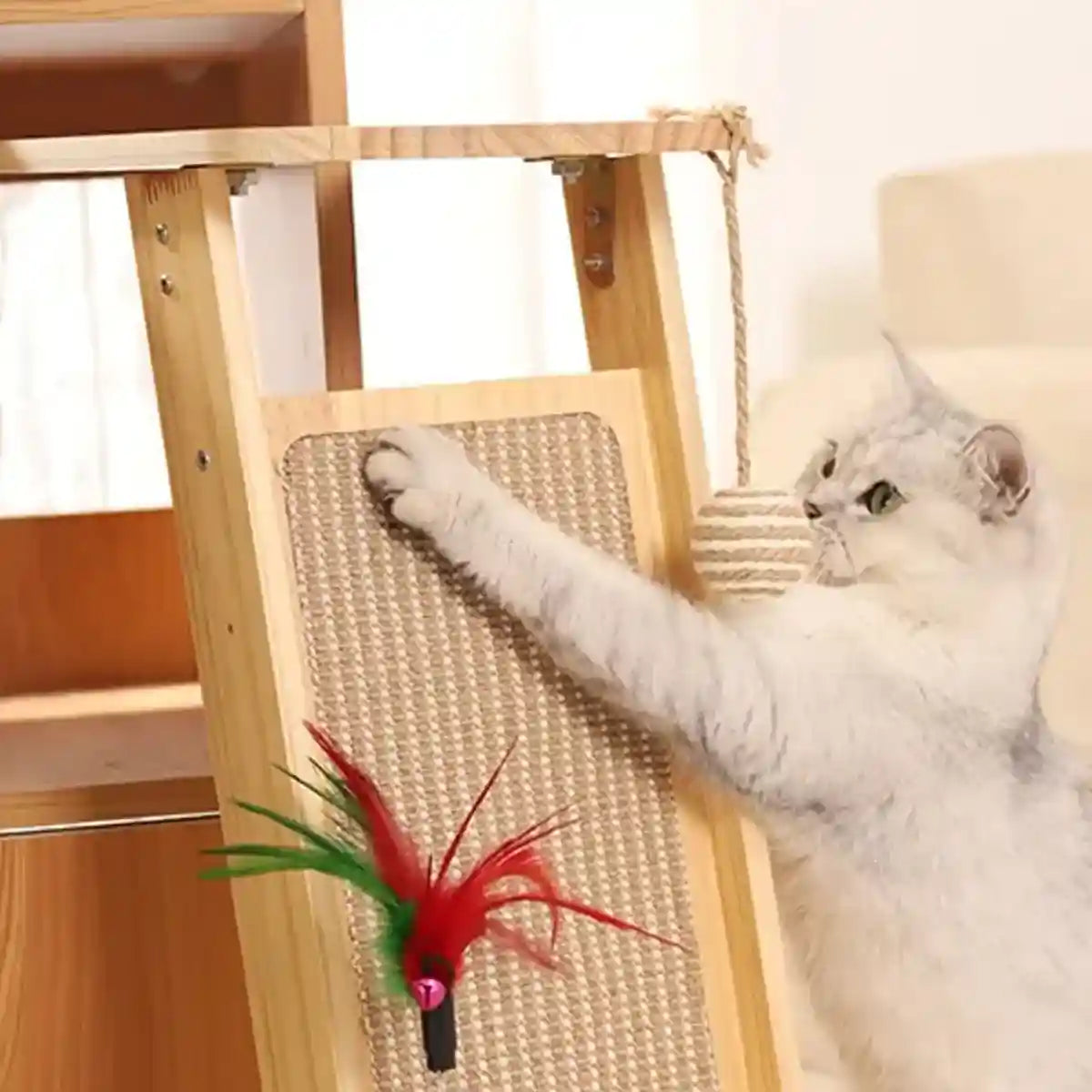 Vertical Play Tower with Sisal Cat Scratching Post and Toys