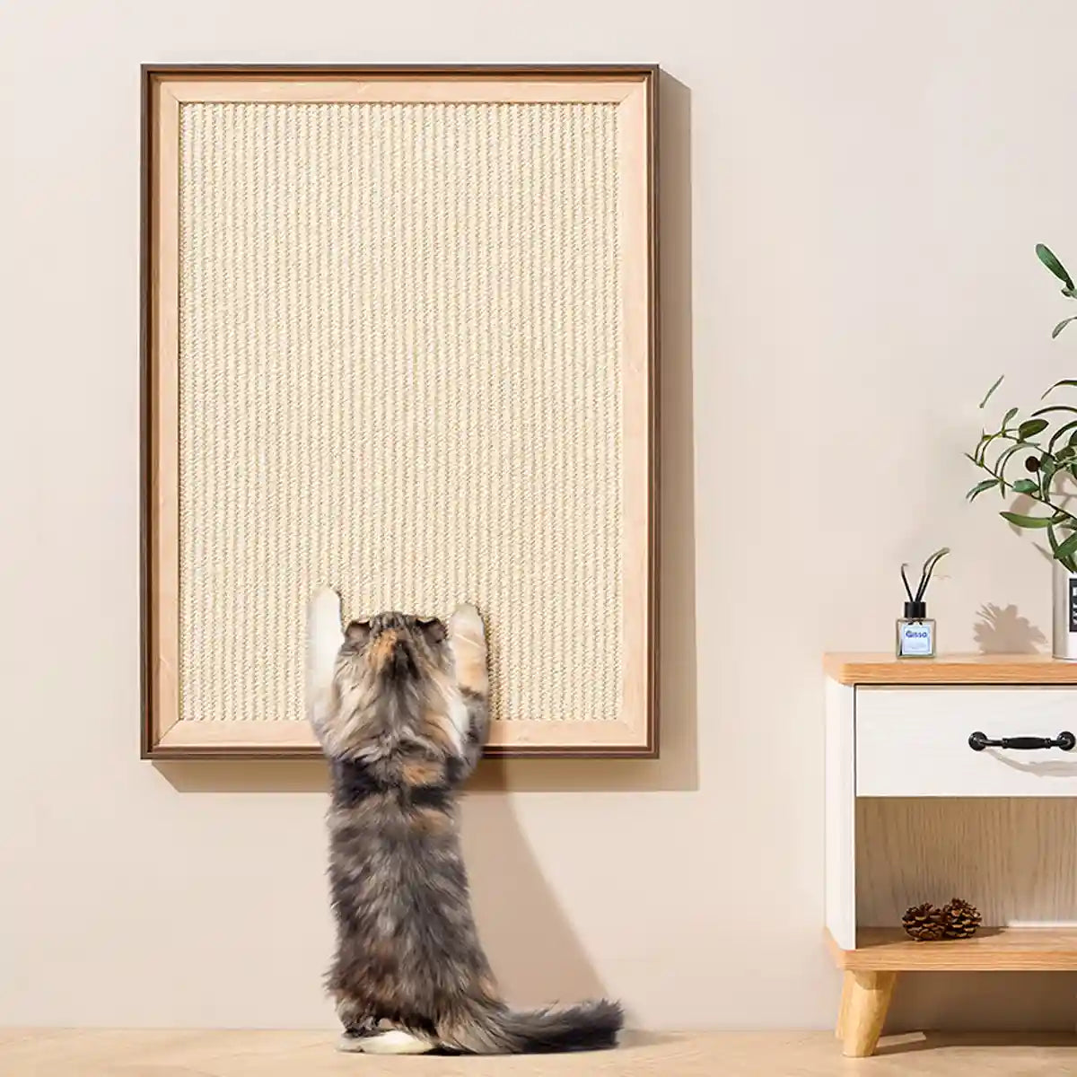 Wall Mounted Cat Scratching Board with Natural Sisal