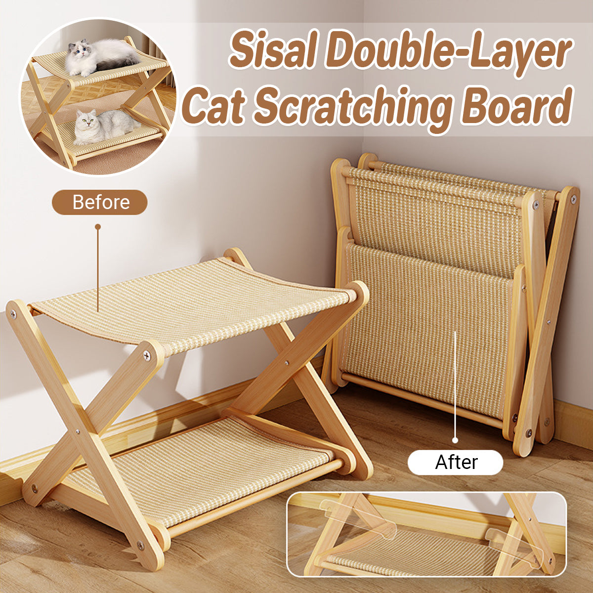 Cat Scratch Board Double-layer Cat Scratcher