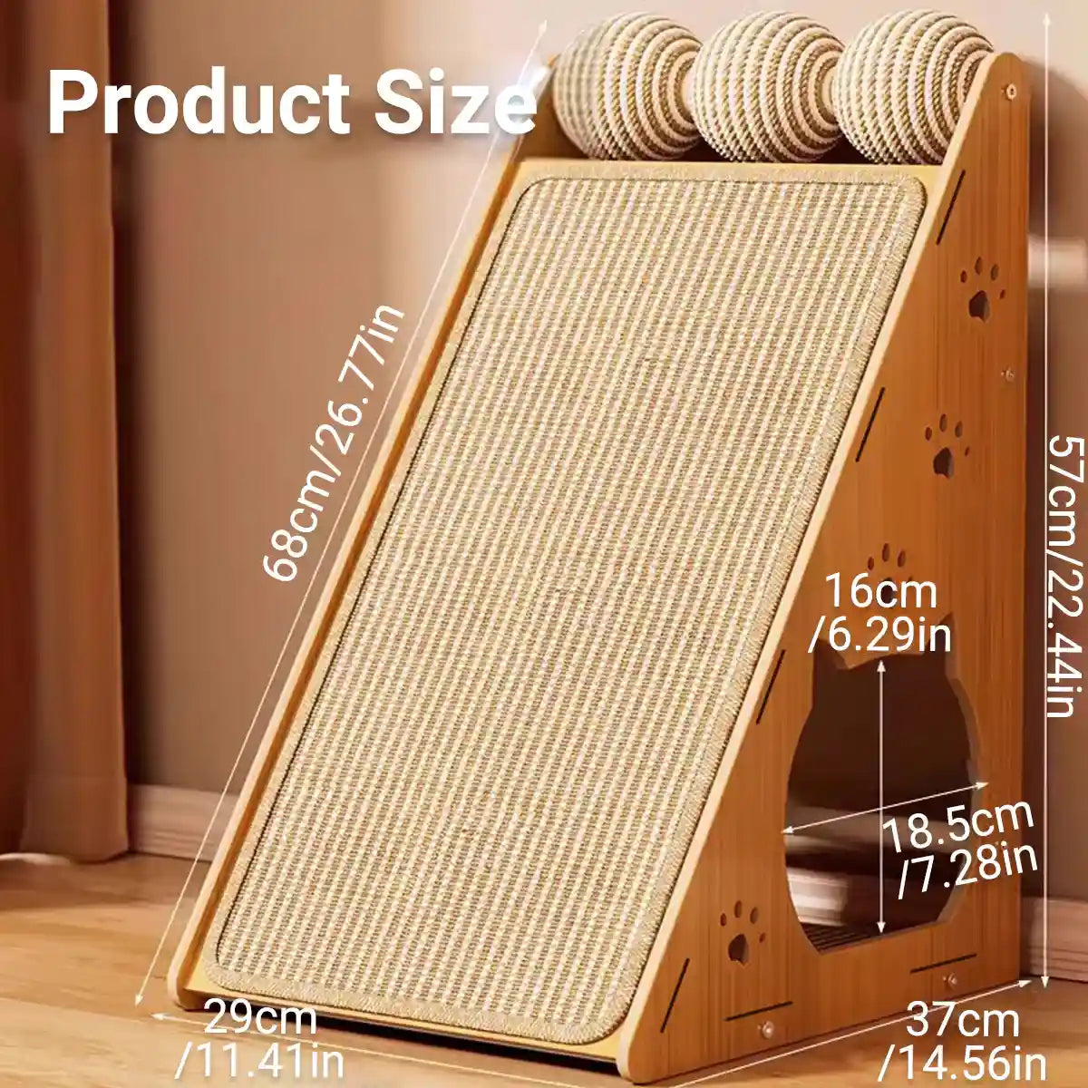 Multifunctional Sisal Cat Scratching Post with Playhouse Design
