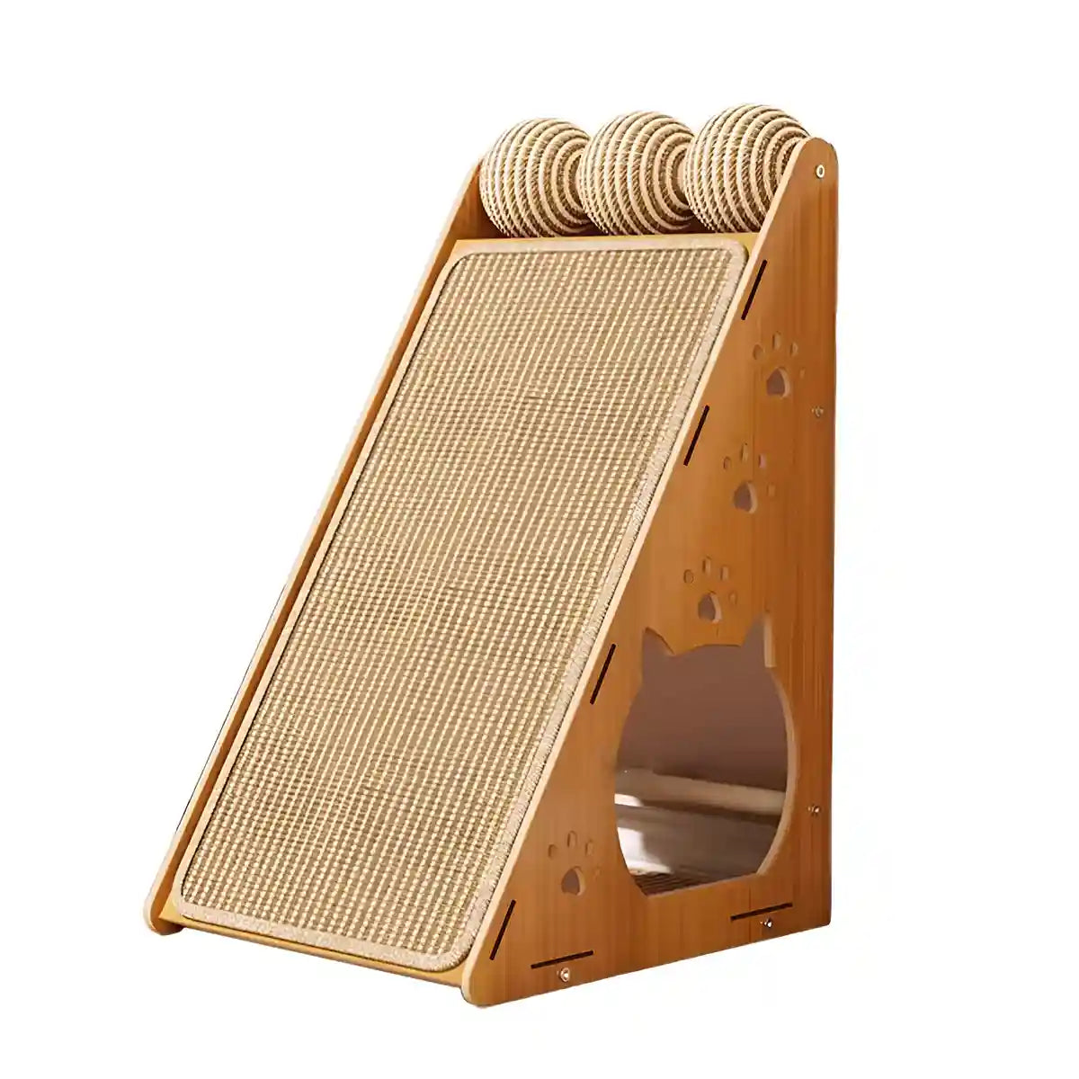 Multifunctional Sisal Cat Scratching Post with Playhouse Design