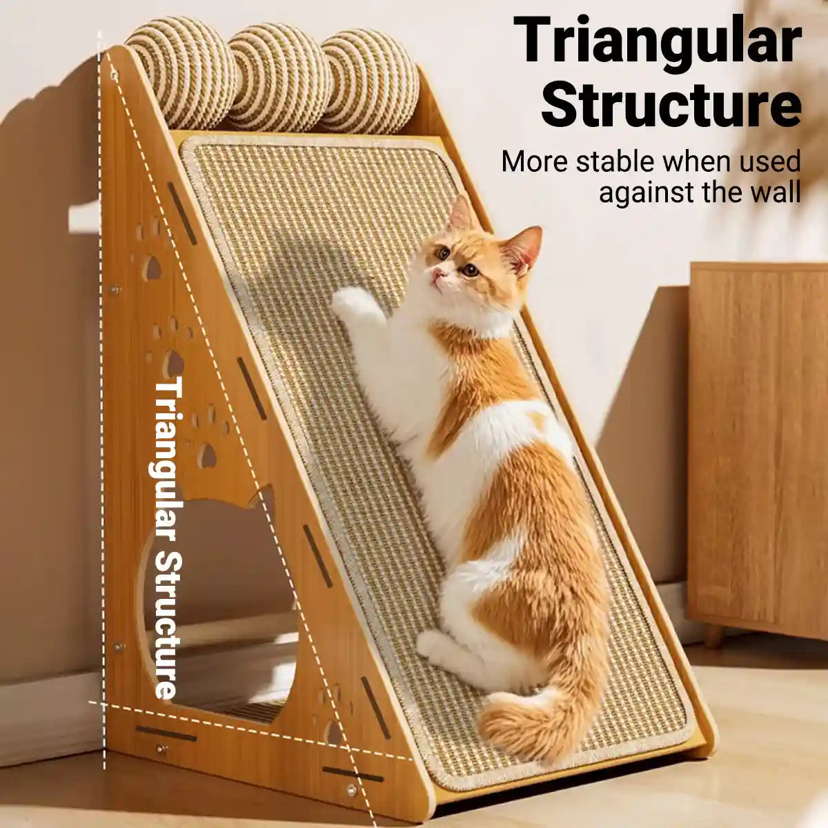Multifunctional Sisal Cat Scratching Post with Playhouse Design