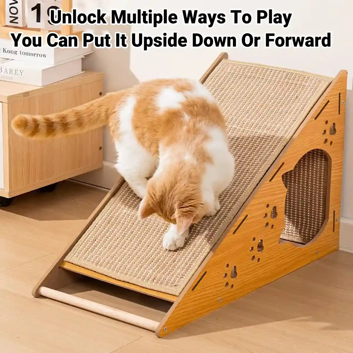 Multifunctional Sisal Cat Scratching Post with Playhouse Design