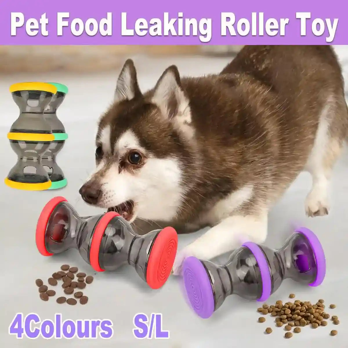 Interactive Dog Treat Dispenser – Rolling Puzzle Feeder for Pets