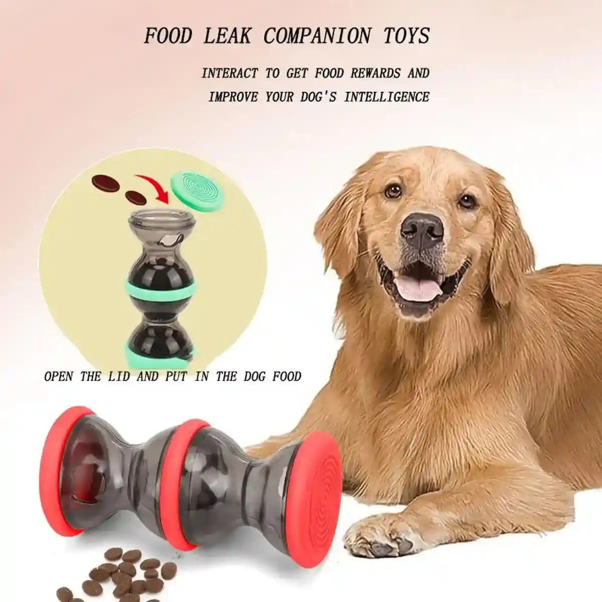 Interactive Dog Treat Dispenser – Rolling Puzzle Feeder for Pets