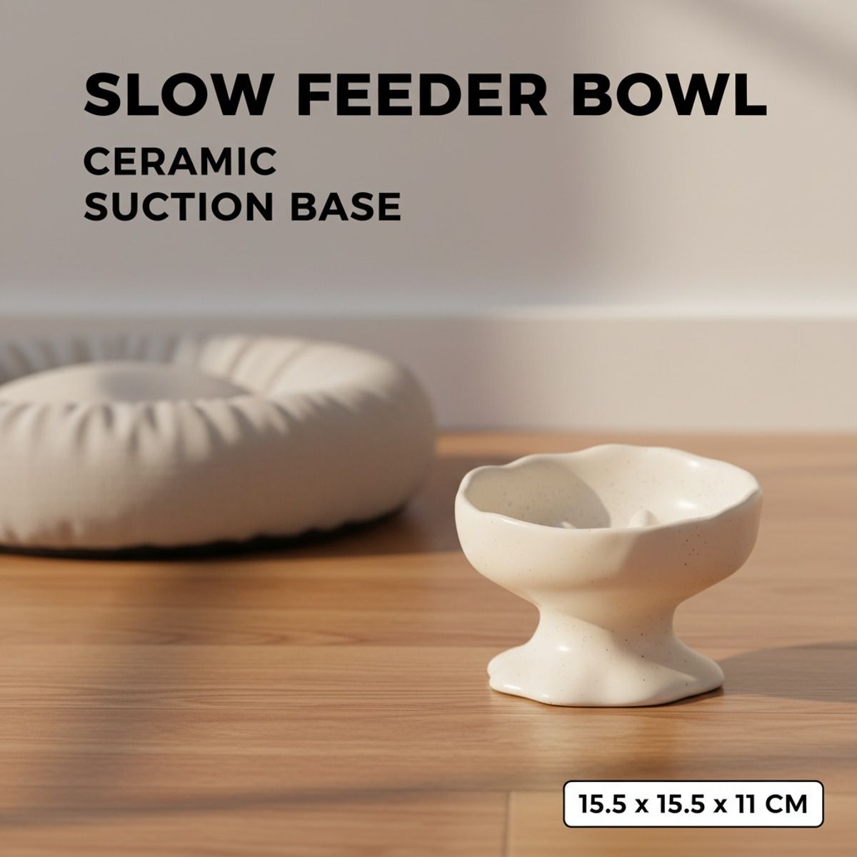 Ceramic Pedestal Slow Feeder Bowl for Pets