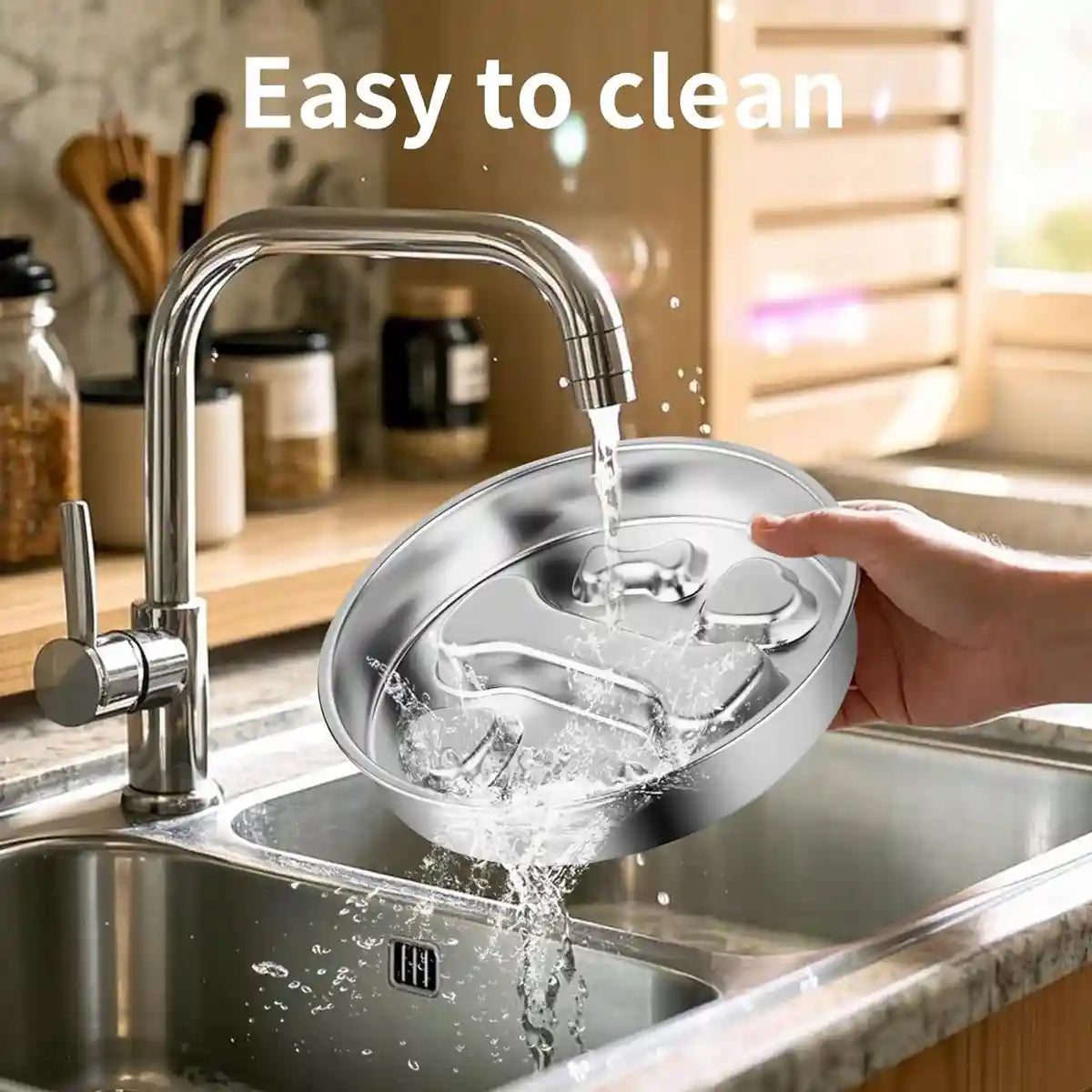 Stainless Steel Dog Slow Feeder Anti-Choke Pet Feeding Dish