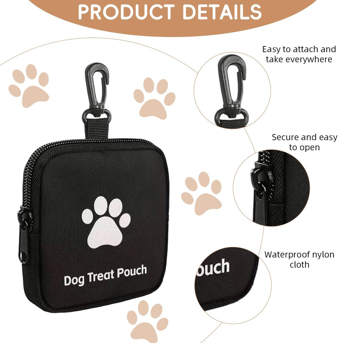 Small Dog Treat Bag With Clip