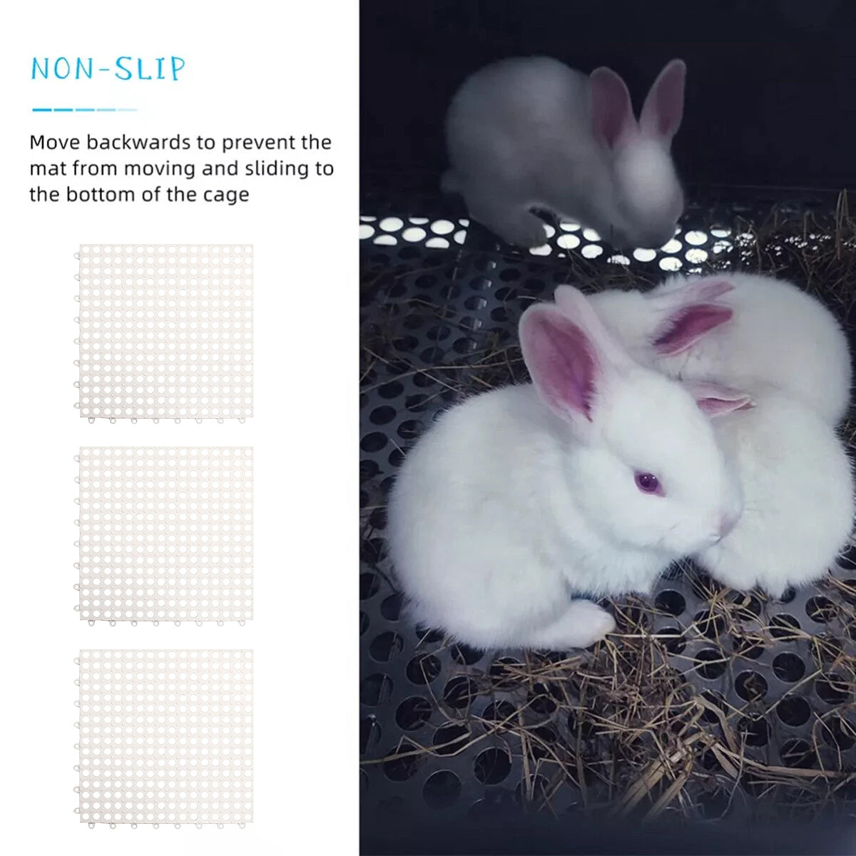 Interlocking Rabbit Cage Floor Mat Small Pet Cage Flooring Tiles