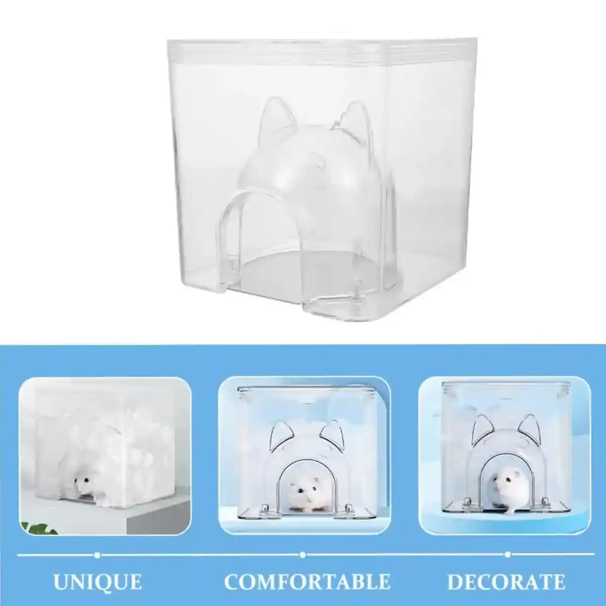 Cooling Small Pet House for Summer Transparent Ice Nest for Hamsters