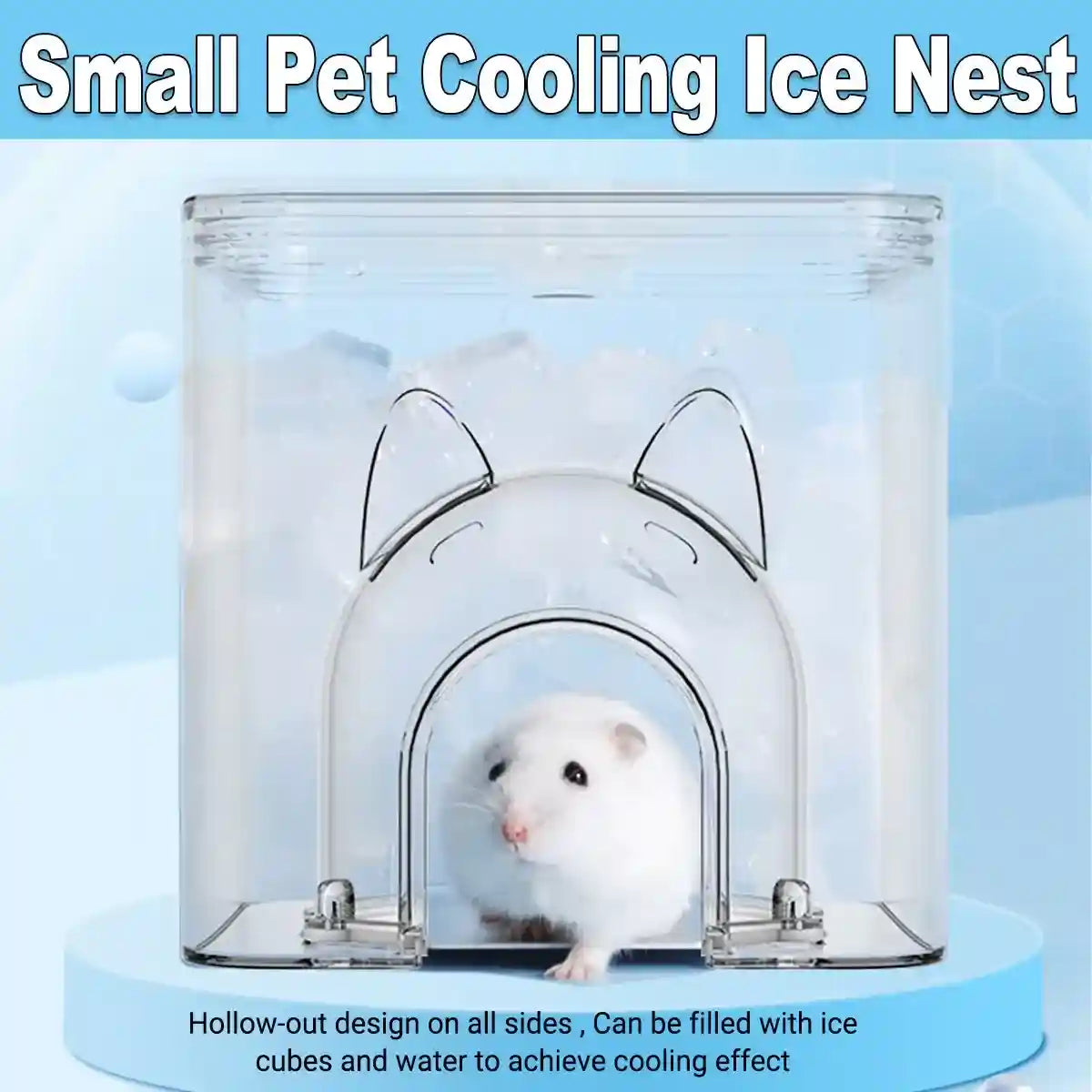Cooling Small Pet House for Summer Transparent Ice Nest for Hamsters