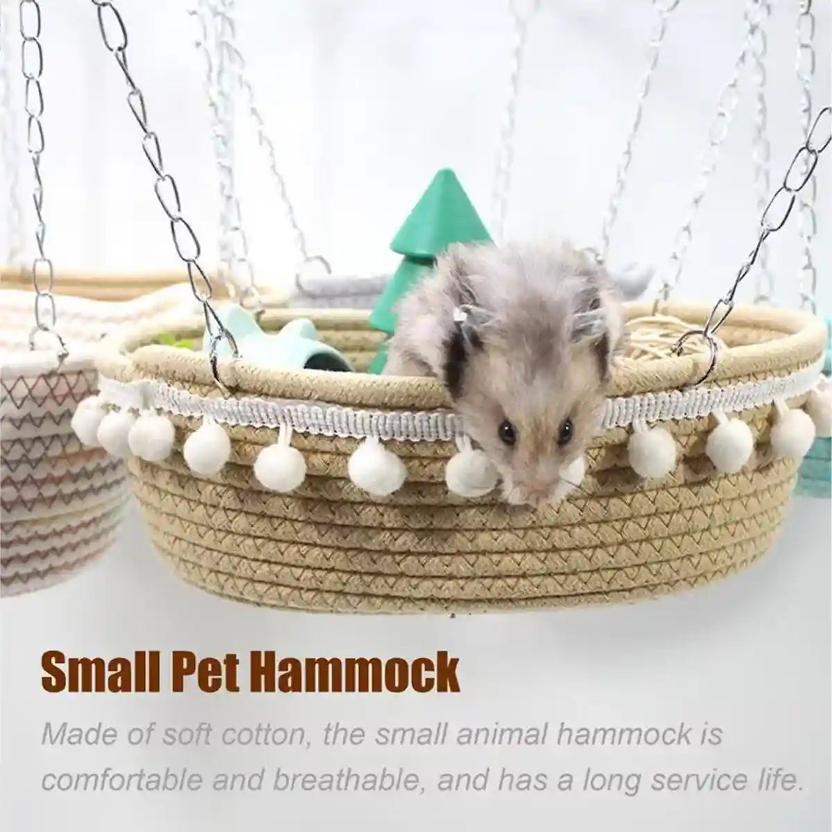 Small Pet Hammock Hanging Bed for Hamsters and Rabbits