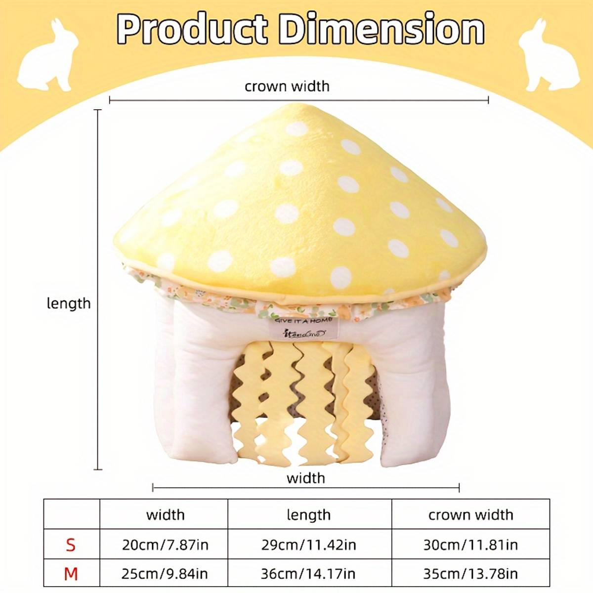 Mushroom Pet House Soft Plush Small Animal Hideout