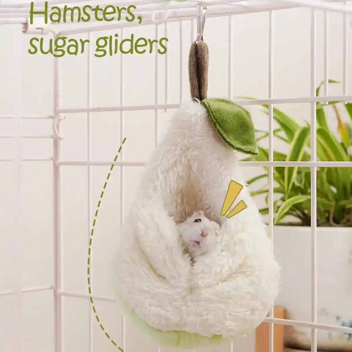 Pear-Shaped Hanging Pet Bed for Hamsters and Small Animals