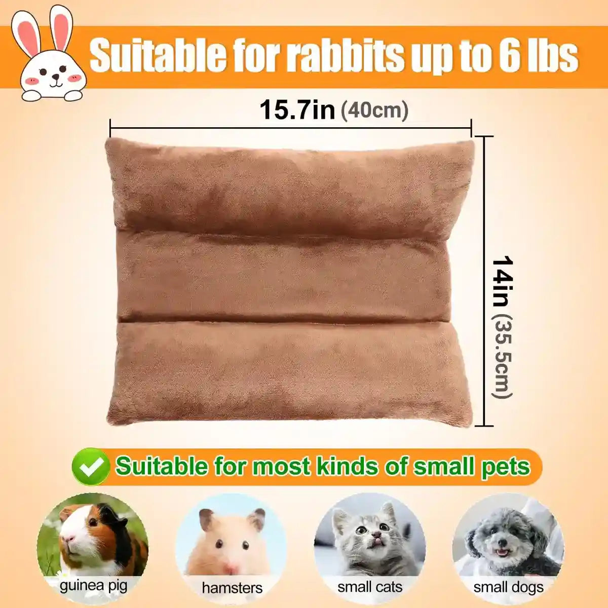 Soft Plush Sleeping Mat for Small Animals – Washable Flannel Bed
