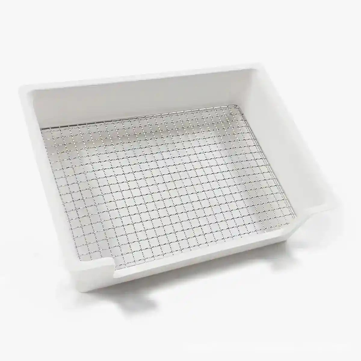 Hygienic Cage Setup with Stainless Grid Rabbit Litter Box
