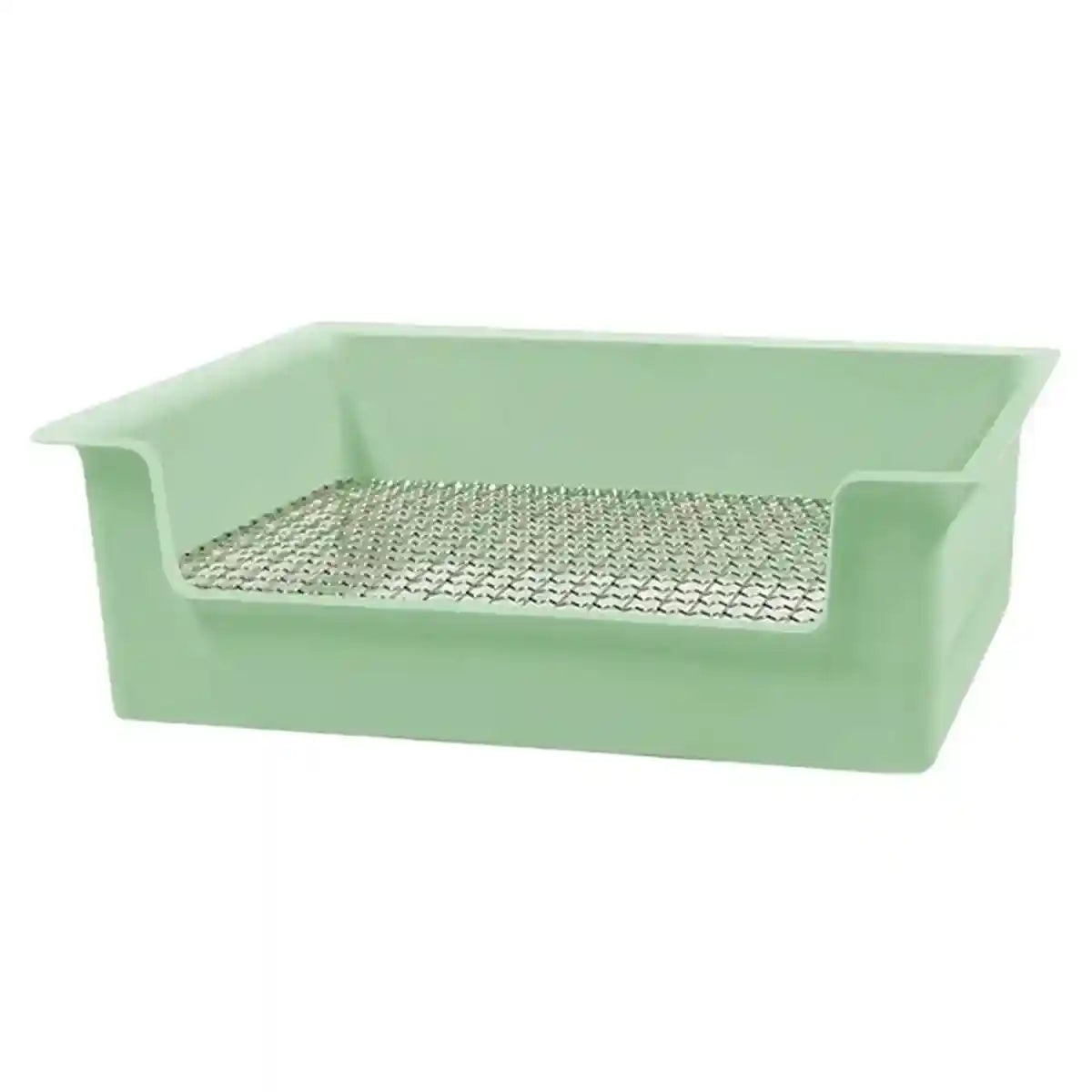 Hygienic Cage Setup with Stainless Grid Rabbit Litter Box