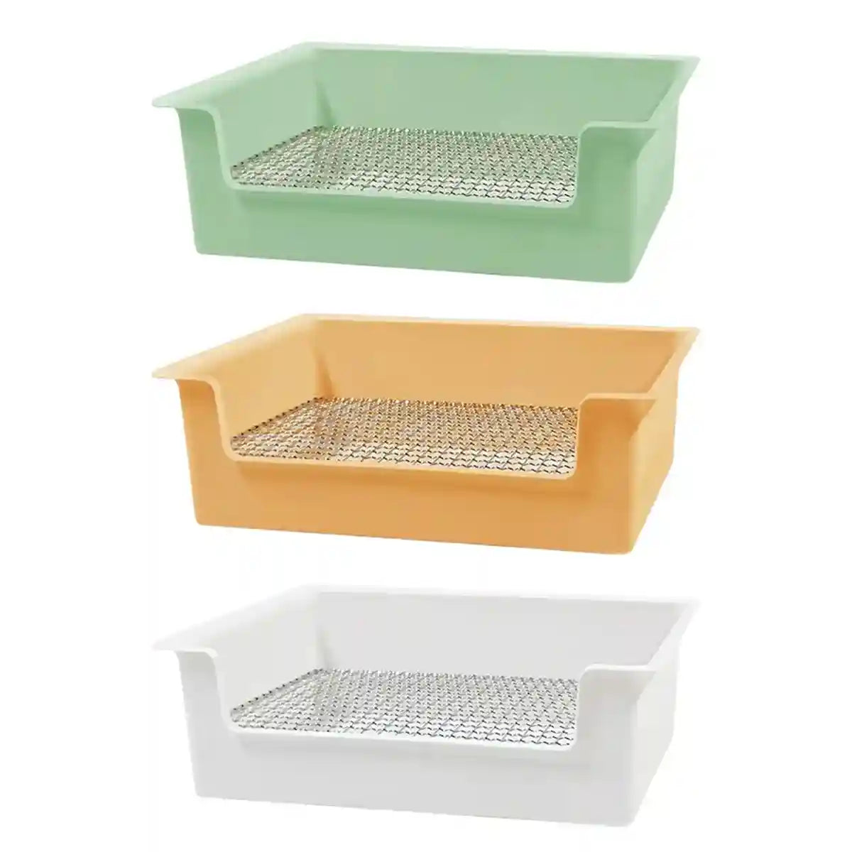 Hygienic Cage Setup with Stainless Grid Rabbit Litter Box