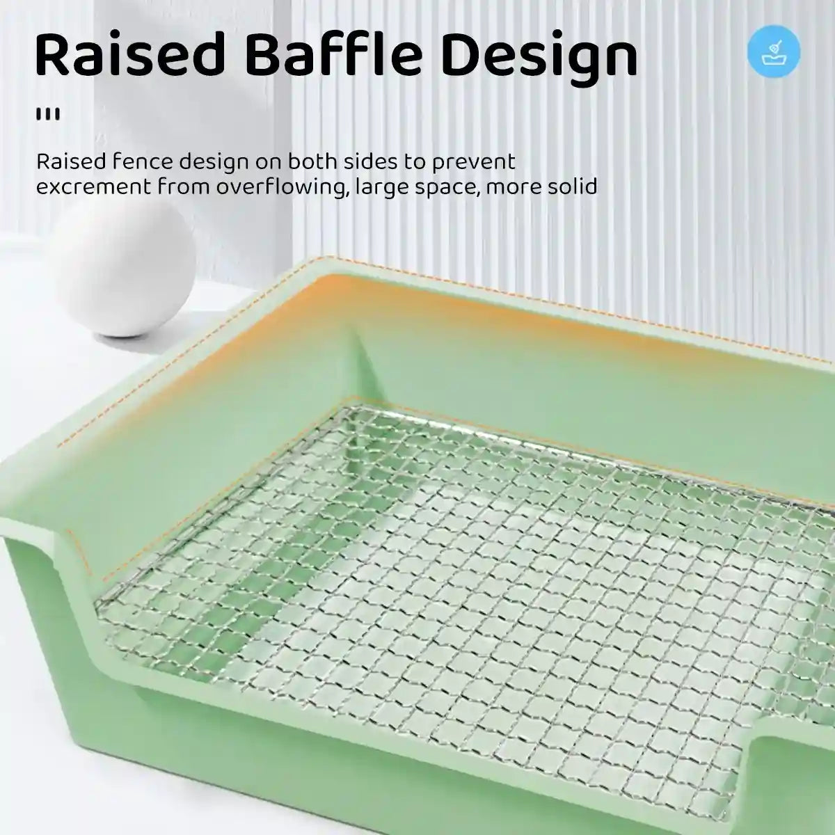 Hygienic Cage Setup with Stainless Grid Rabbit Litter Box