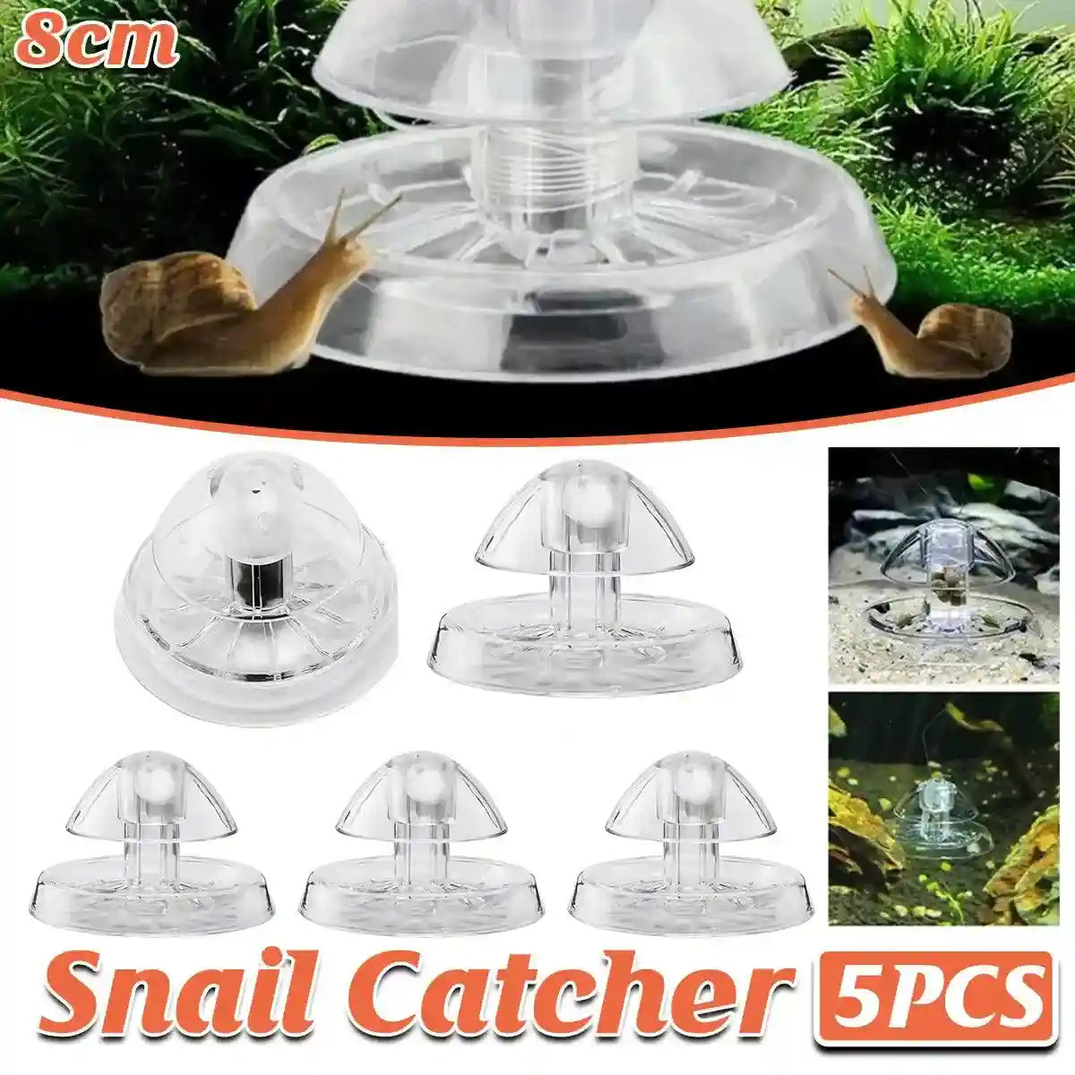 5-Pack Snail Traps for Aquariums Effective Pest Control for Freshwater & Saltwater Tanks