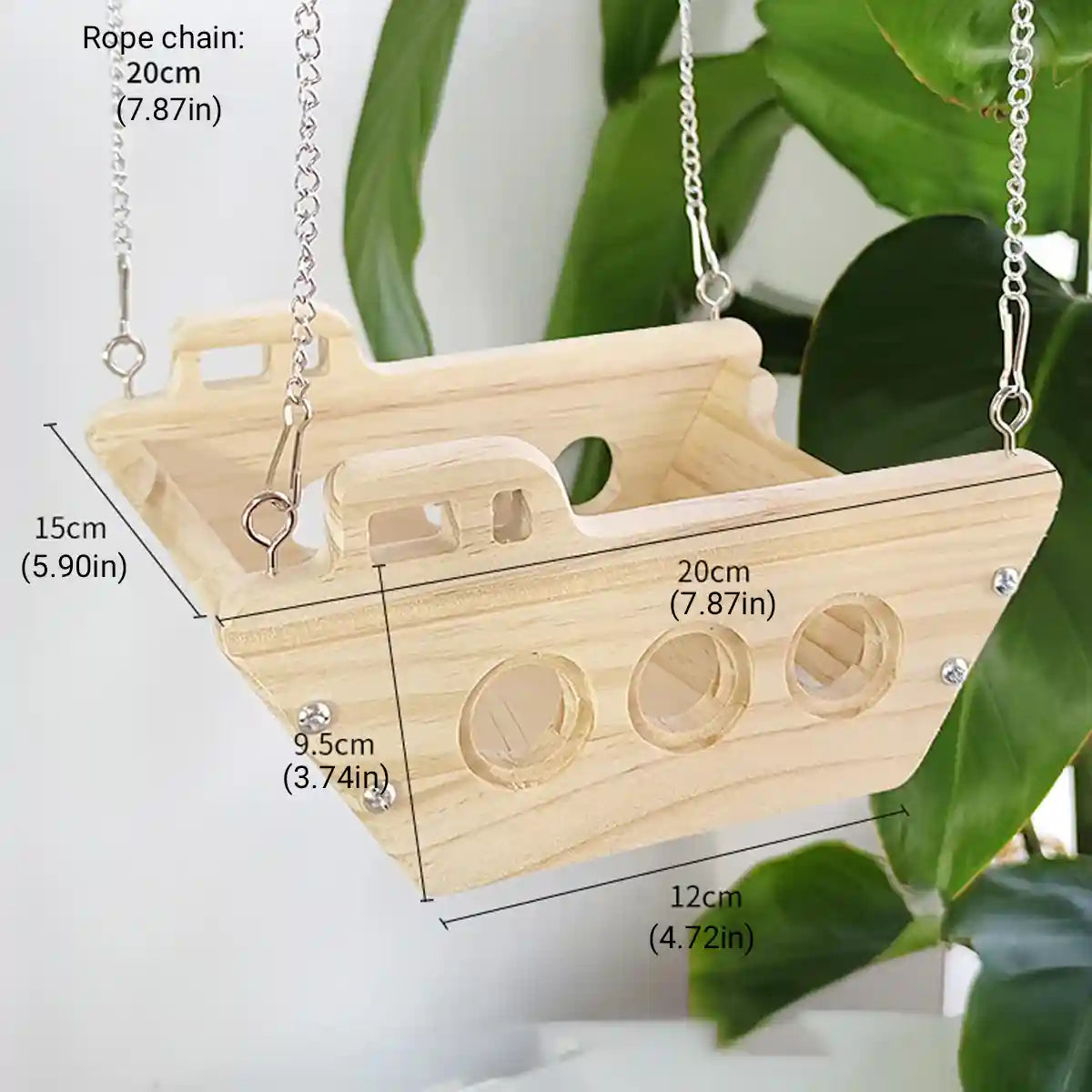 Wooden Hanging Small Animal Hammock Cage Swing Bed for Hamsters & Chinchillas