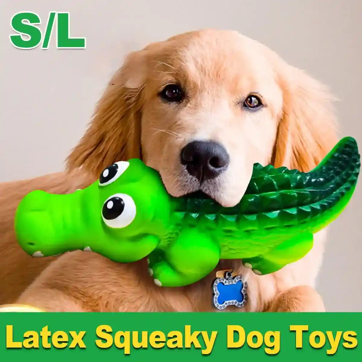 Latex Crocodile Dog Toy Interactive Squeaky Chew Toy for Dogs