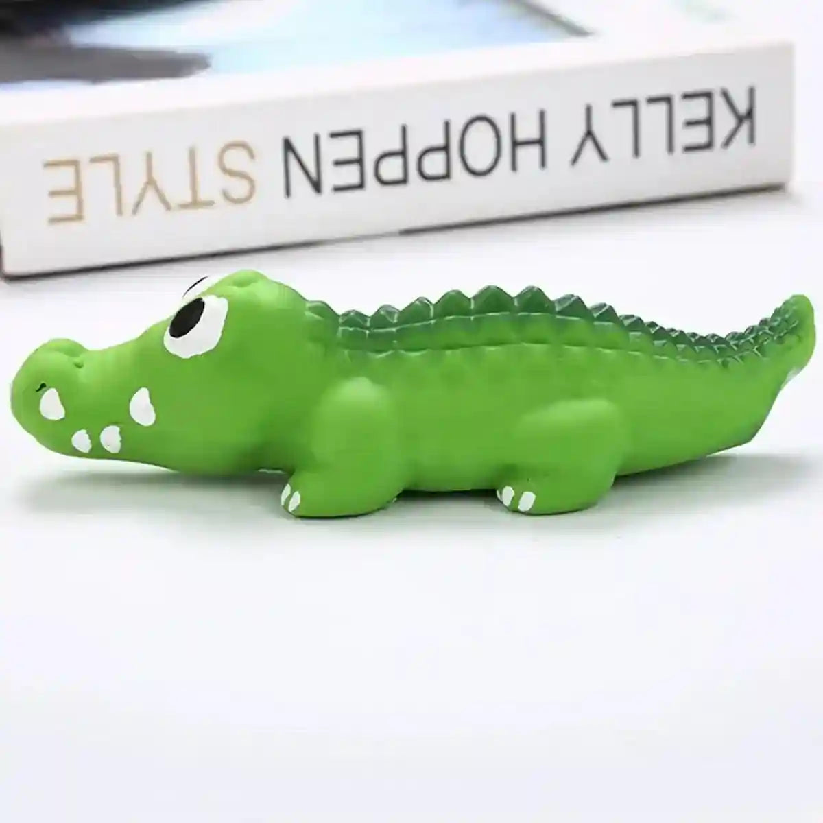 Latex Crocodile Dog Toy Interactive Squeaky Chew Toy for Dogs
