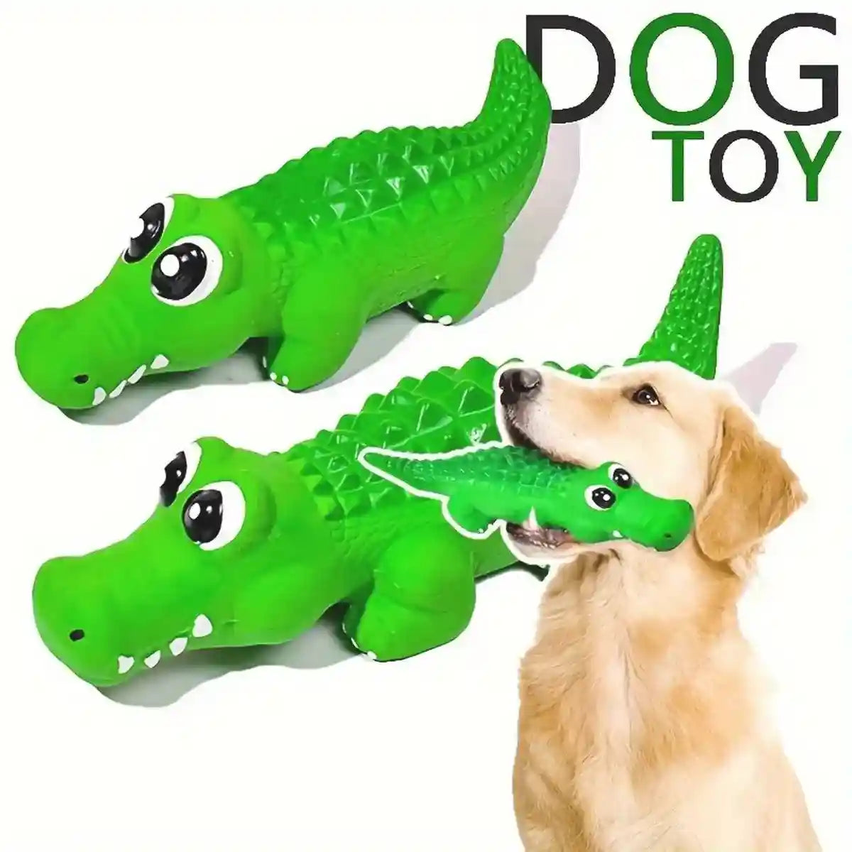 Latex Crocodile Dog Toy Interactive Squeaky Chew Toy for Dogs