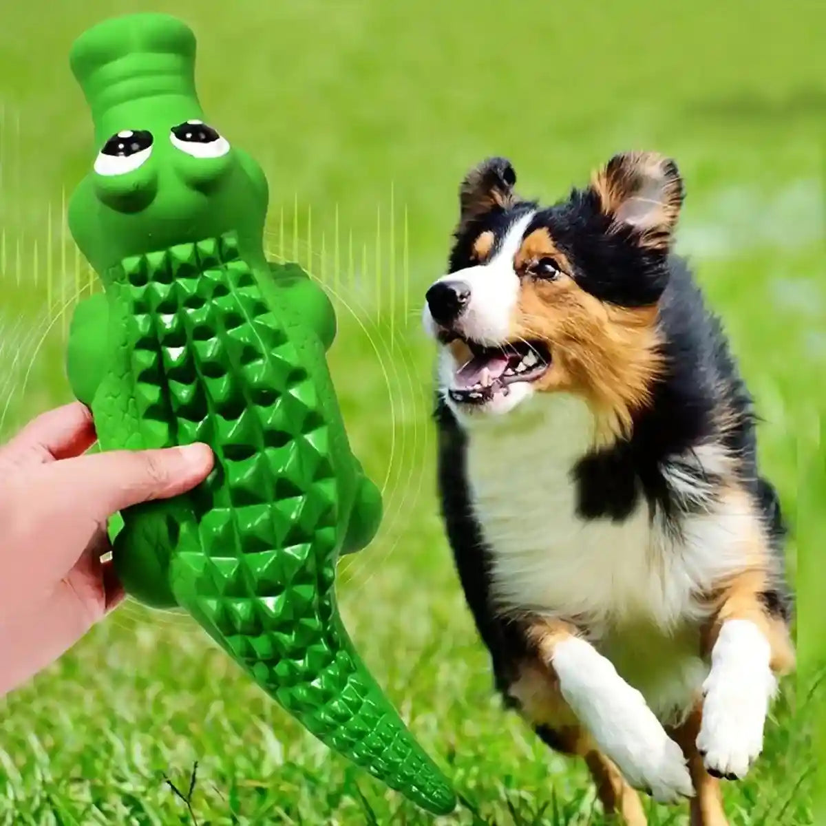 Latex Crocodile Dog Toy Interactive Squeaky Chew Toy for Dogs
