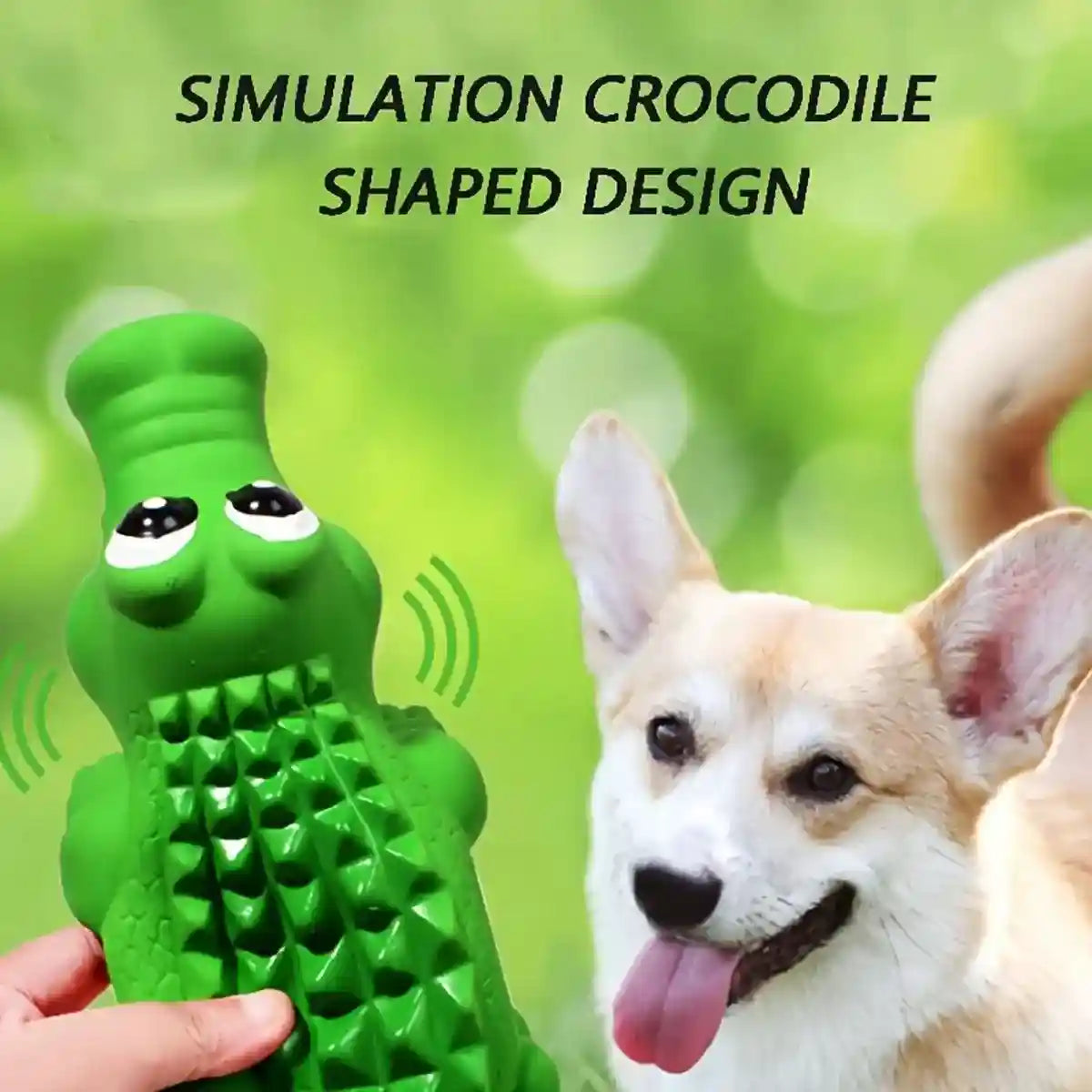 Latex Crocodile Dog Toy Interactive Squeaky Chew Toy for Dogs