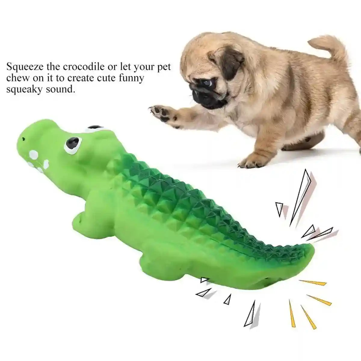 Latex Crocodile Dog Toy Interactive Squeaky Chew Toy for Dogs