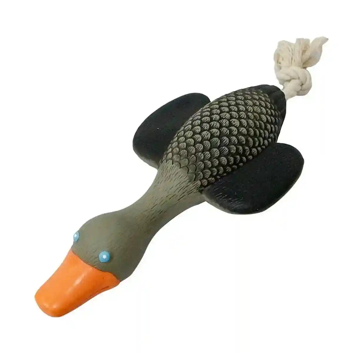 Durable Squeaky Dog Toy with Rope Tail for Interactive Chewing Fun