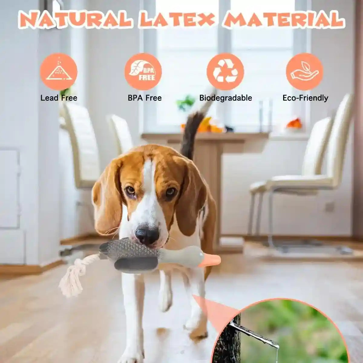 Durable Squeaky Dog Toy with Rope Tail for Interactive Chewing Fun