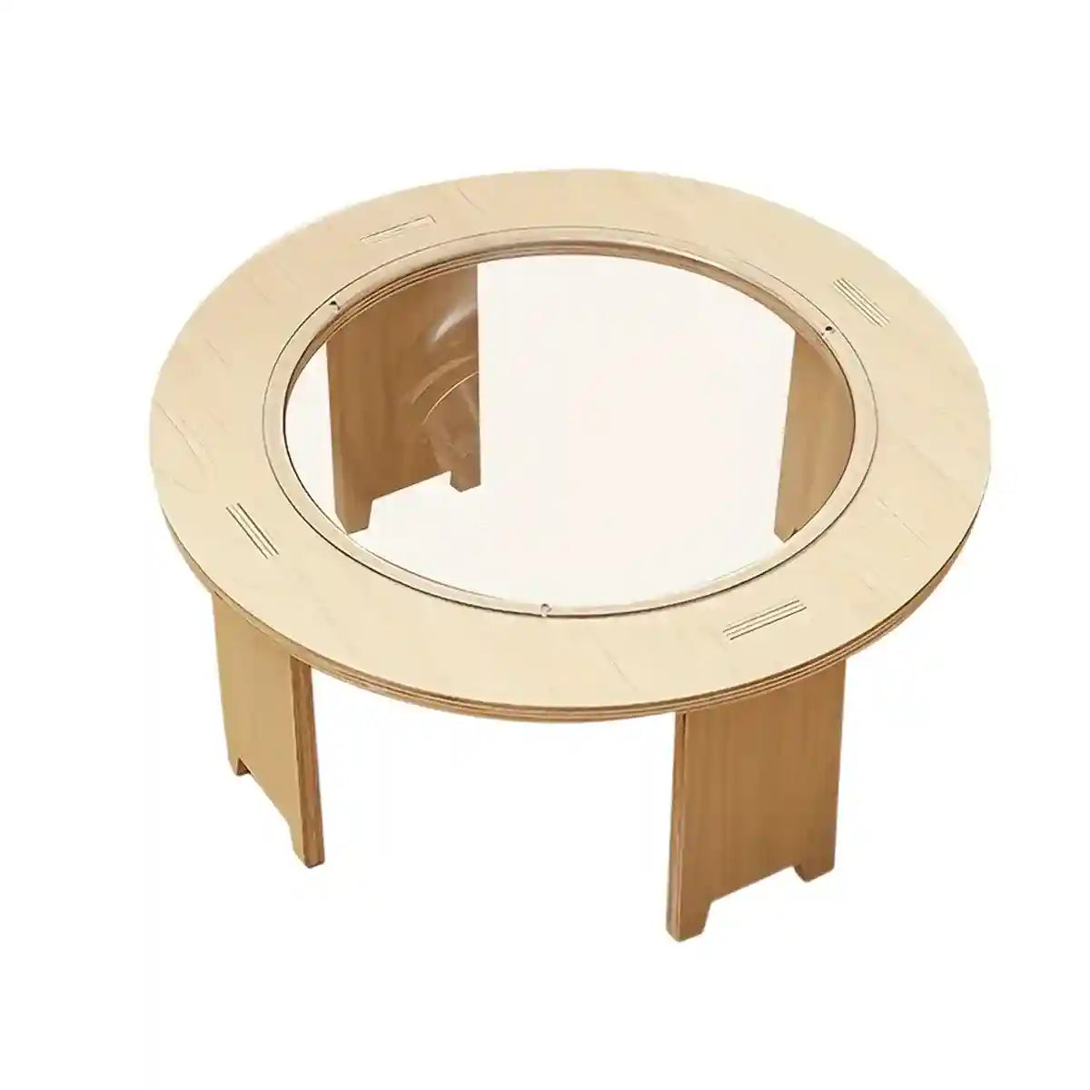 Modern Wooden Stand Space Capsule Cat Nest with Clear Bowl