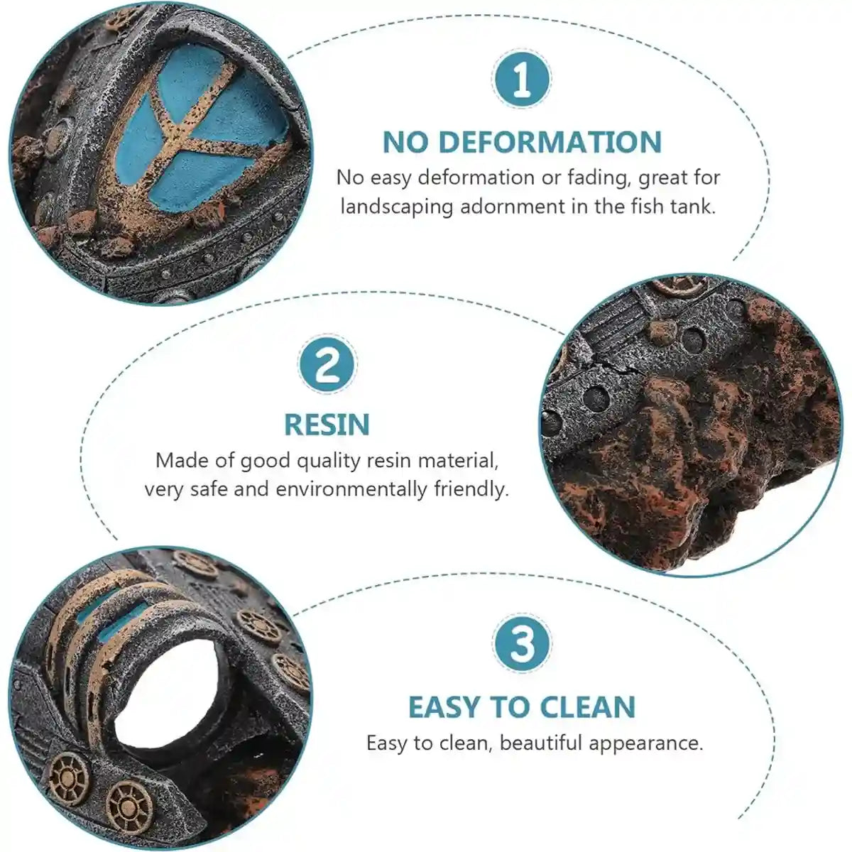 Spaceship Aquarium Decoration Resin Fish Tank Ornament