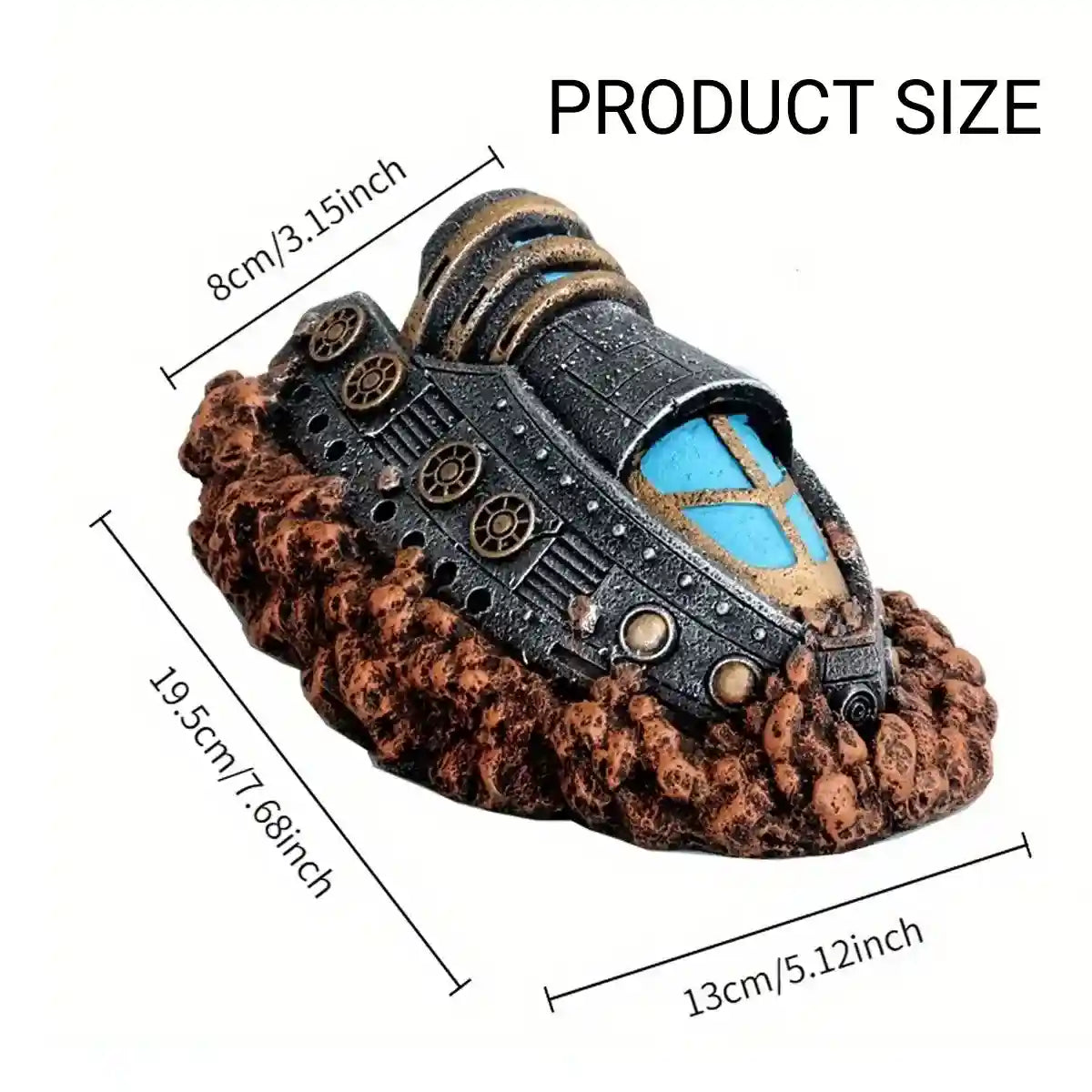 Spaceship Aquarium Decoration Resin Fish Tank Ornament