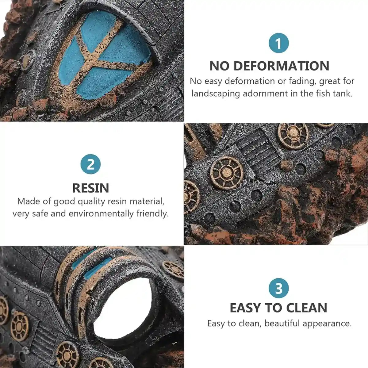 Spaceship Aquarium Decoration Resin Fish Tank Ornament