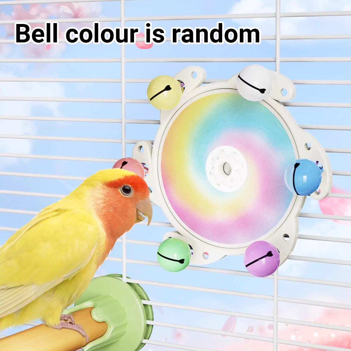 UFO Bird Cage Spinner Wheel Toy Interactive Bird Cage Accessory