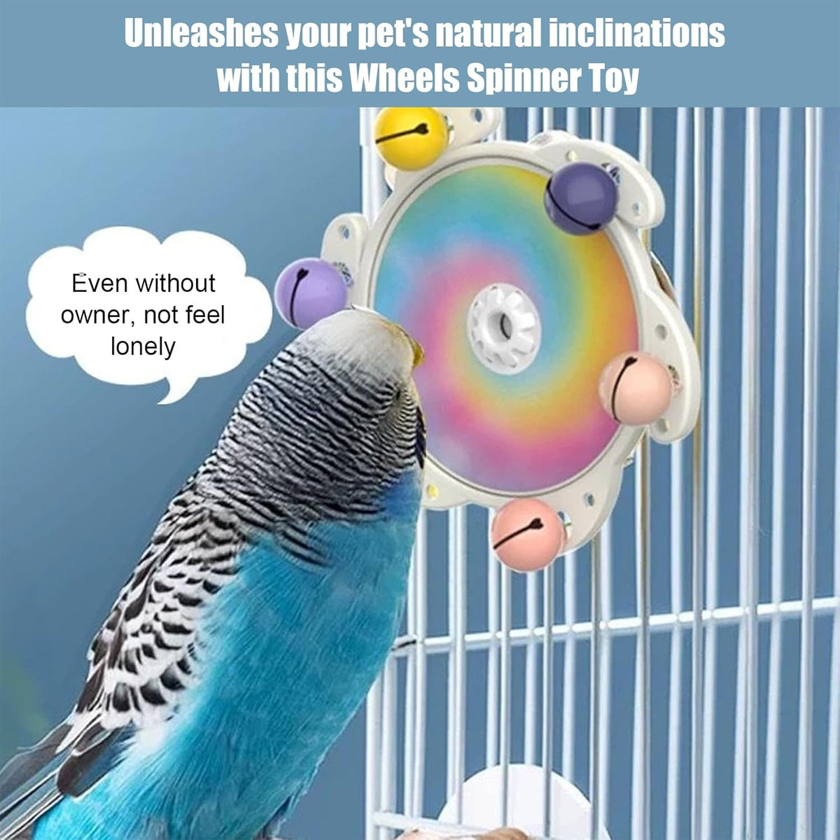 UFO Bird Cage Spinner Wheel Toy Interactive Bird Cage Accessory