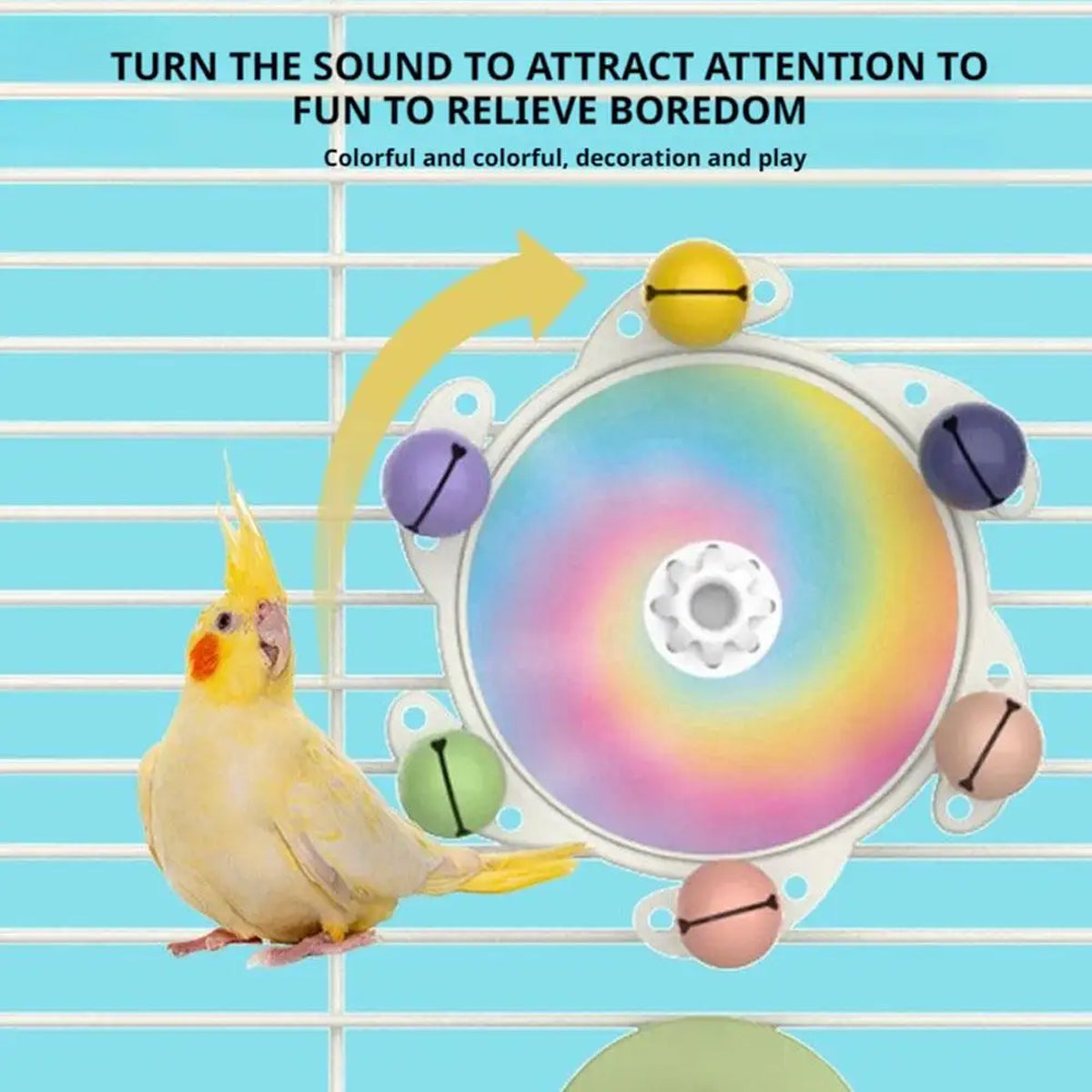 UFO Bird Cage Spinner Wheel Toy Interactive Bird Cage Accessory