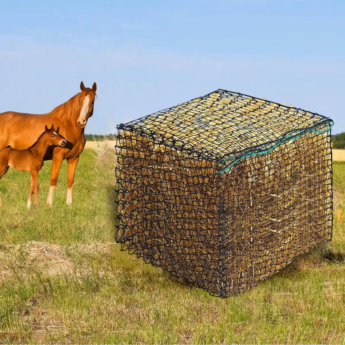 Round Hay Bag 4×4×4FT Large Slow Feeder for Horses Cattle & Livestock