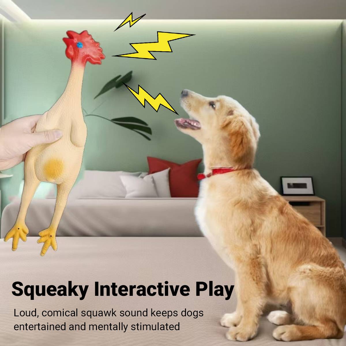 Squeaky Chicken Dog Toy Rubber Chew Toy