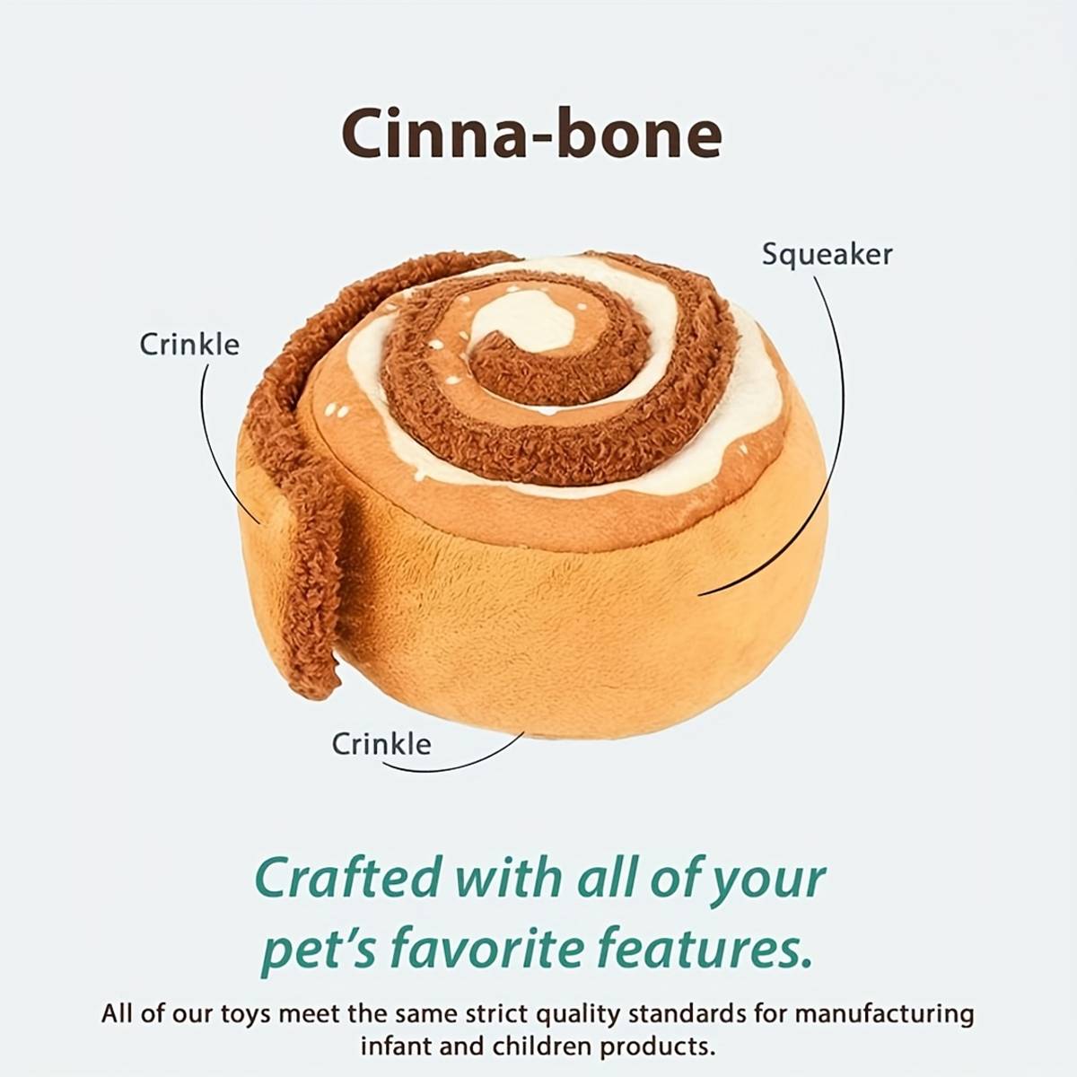 Squeaky Plush Donut Dog Toy Cinna-bone