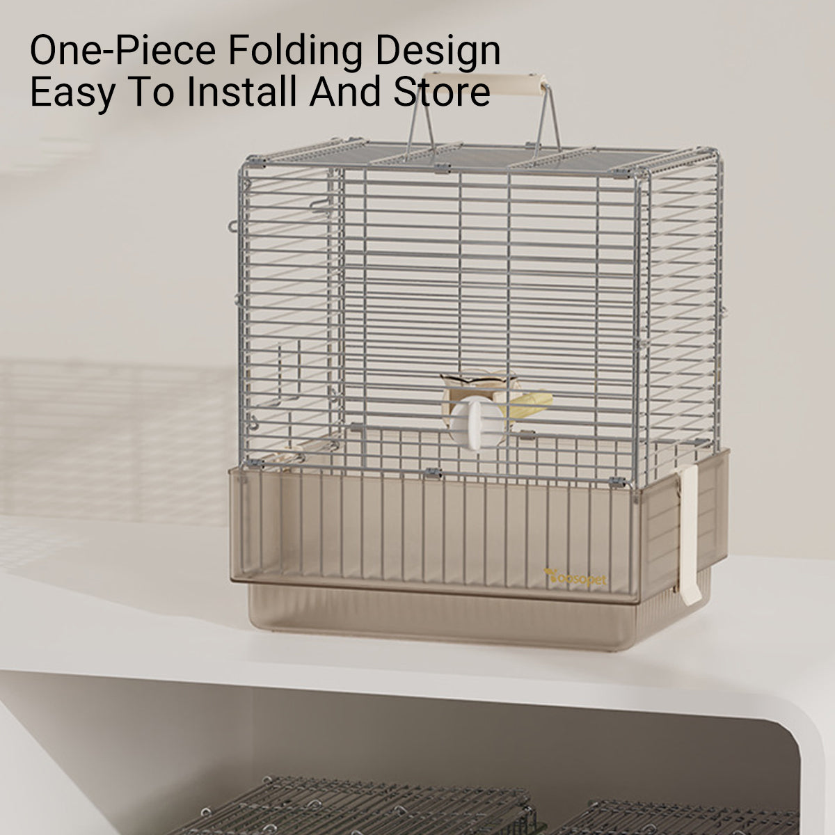 Stainless Steel Foldable Bird Cage With Handle