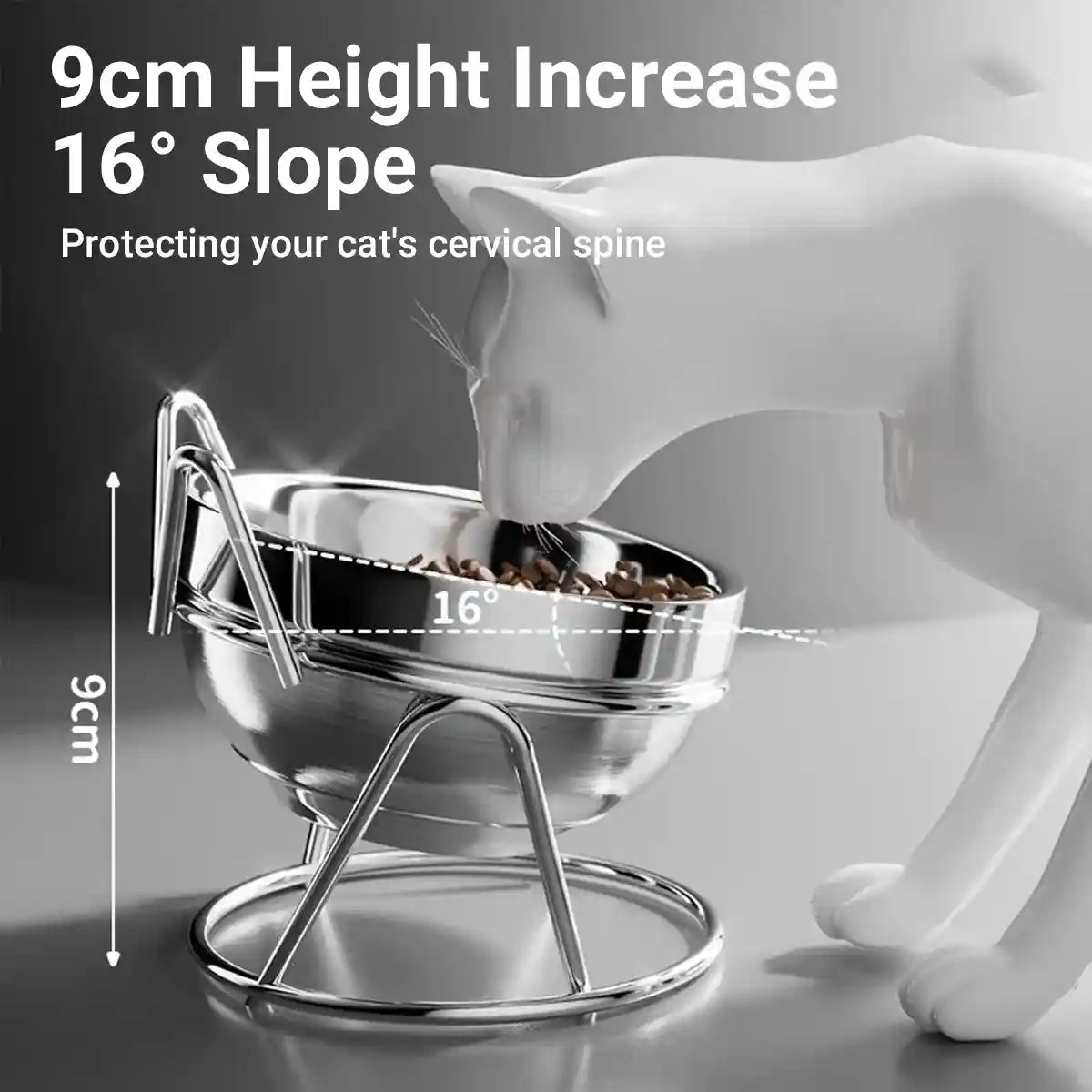 Elevated Stainless Steel Cat Bowl
