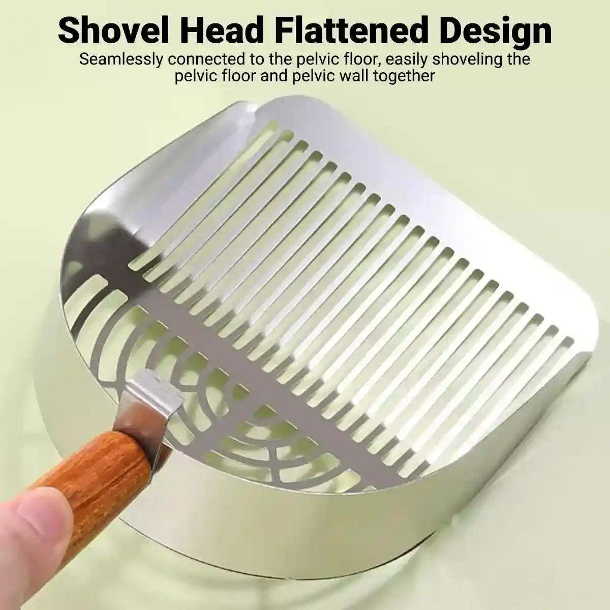 Stainless Steel Cat Litter Scoop with Wooden Handle