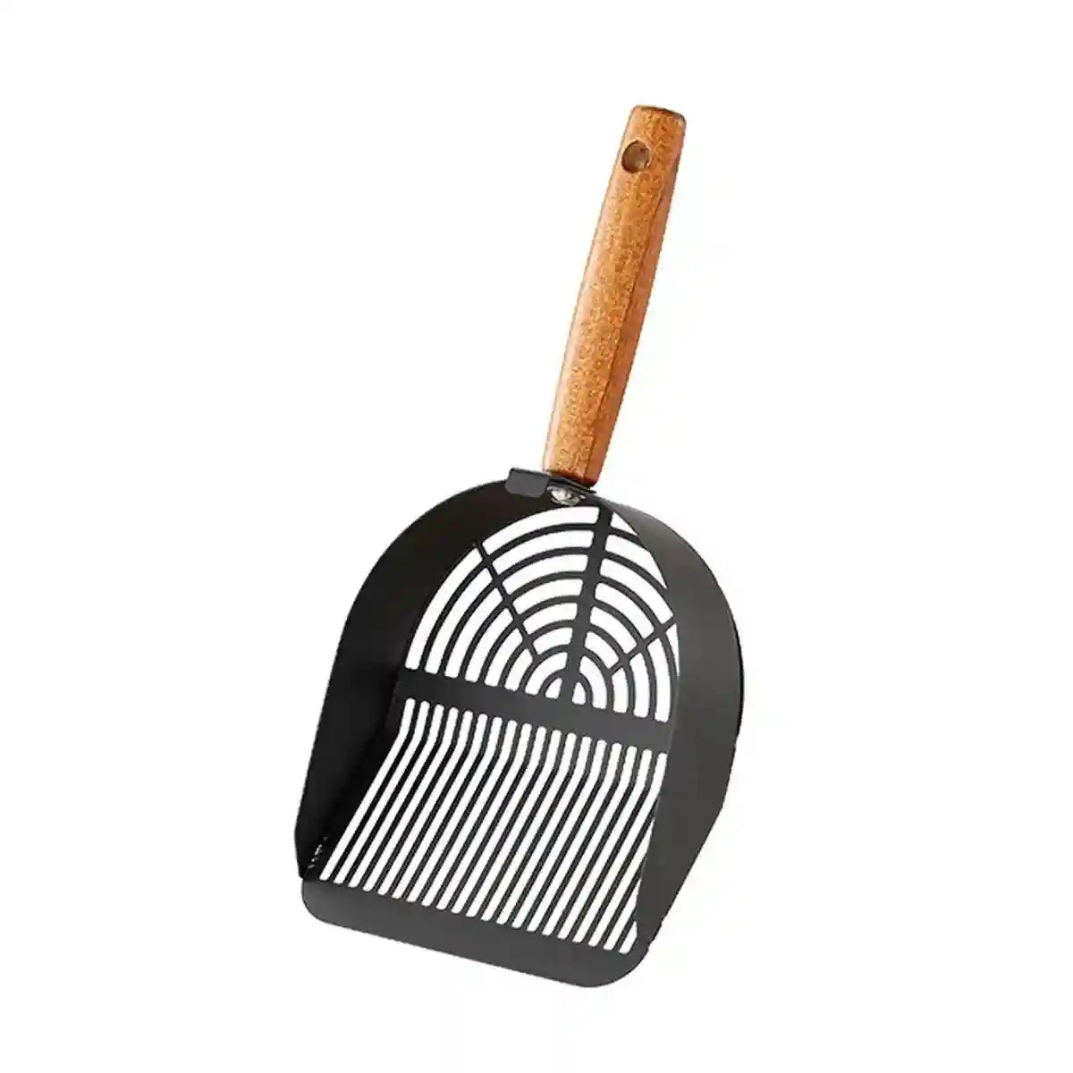 Stainless Steel Cat Litter Scoop with Wooden Handle
