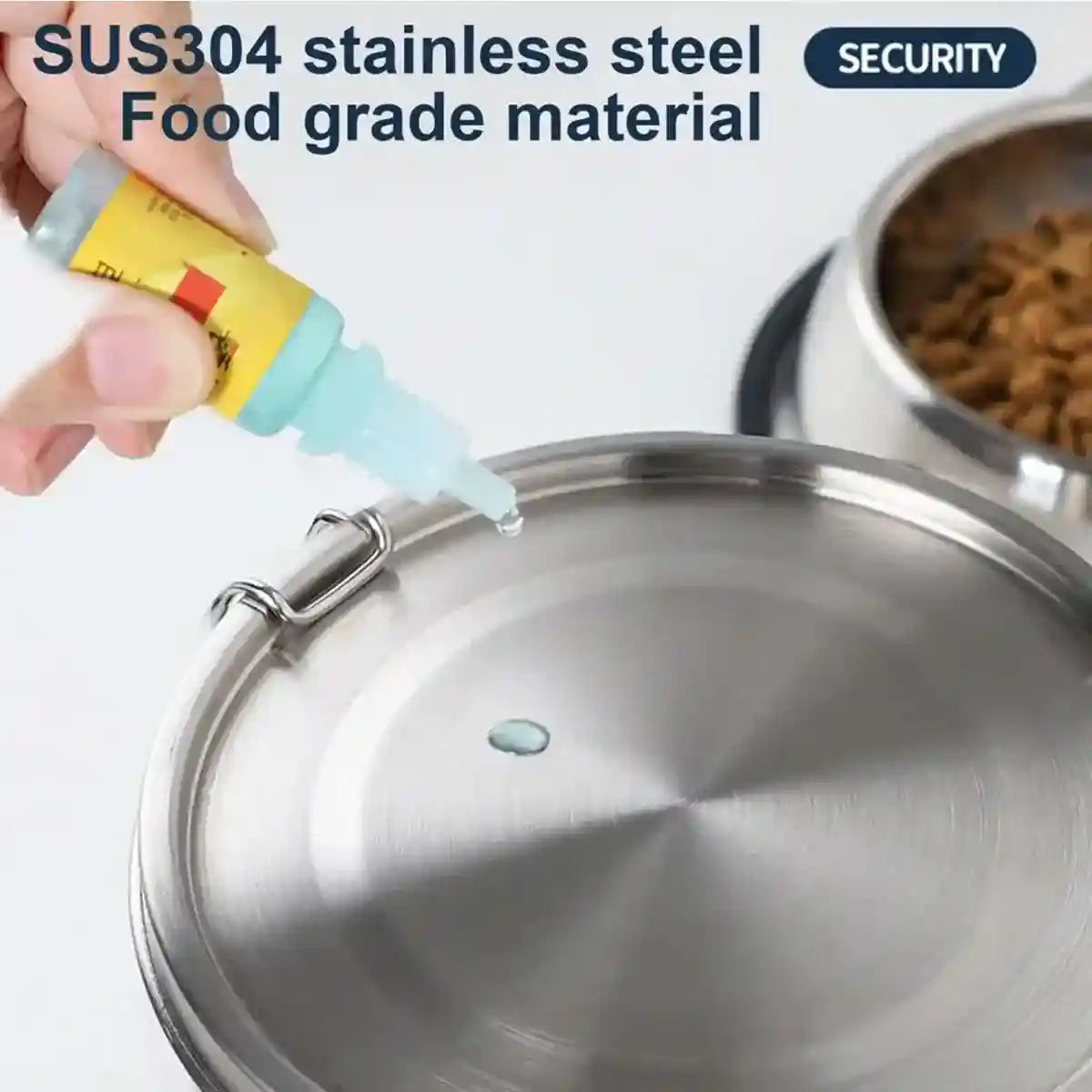 Stainless Steel Pet Food Storage Container with Airtight Locking Clips