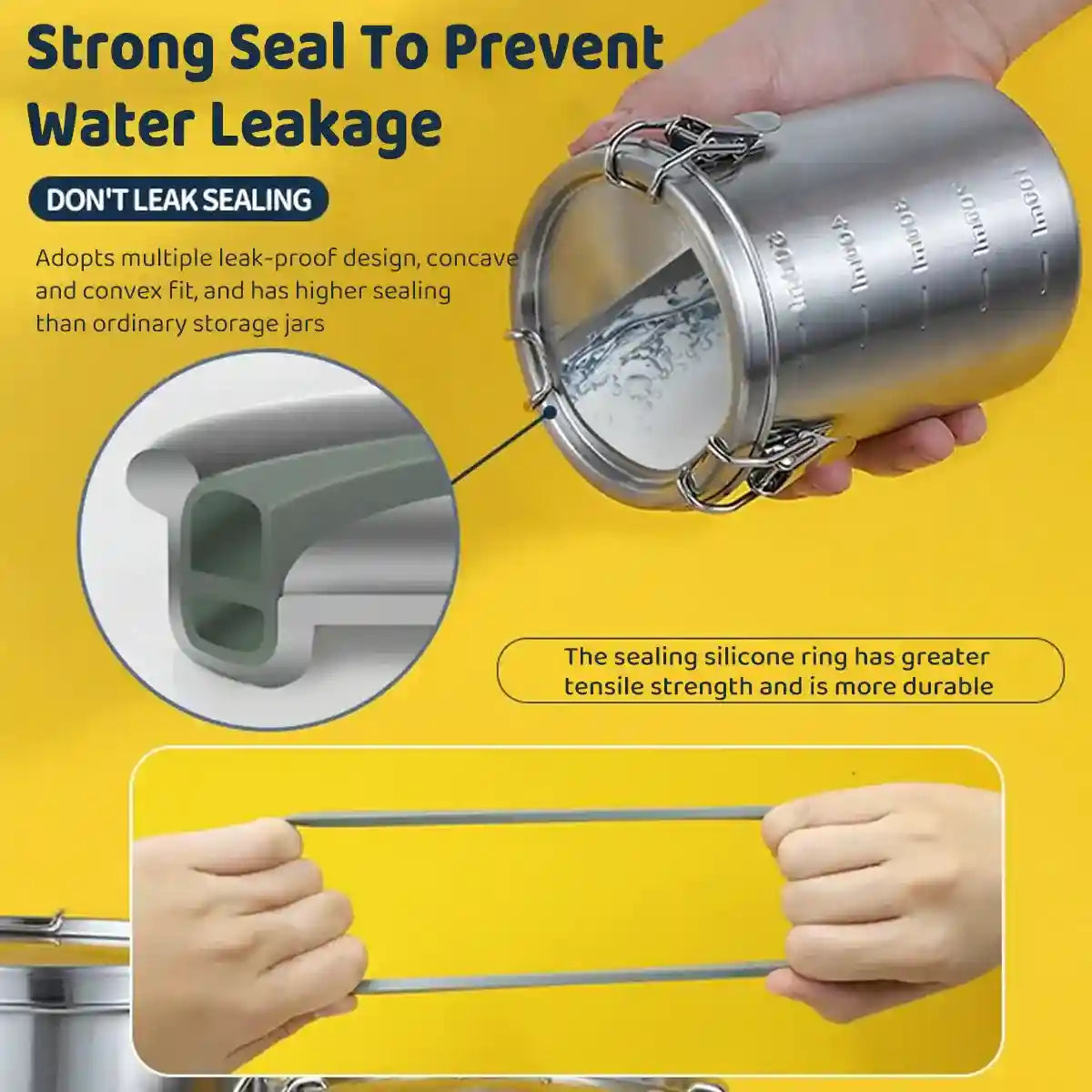 Stainless Steel Pet Food Storage Container with Airtight Locking Clips